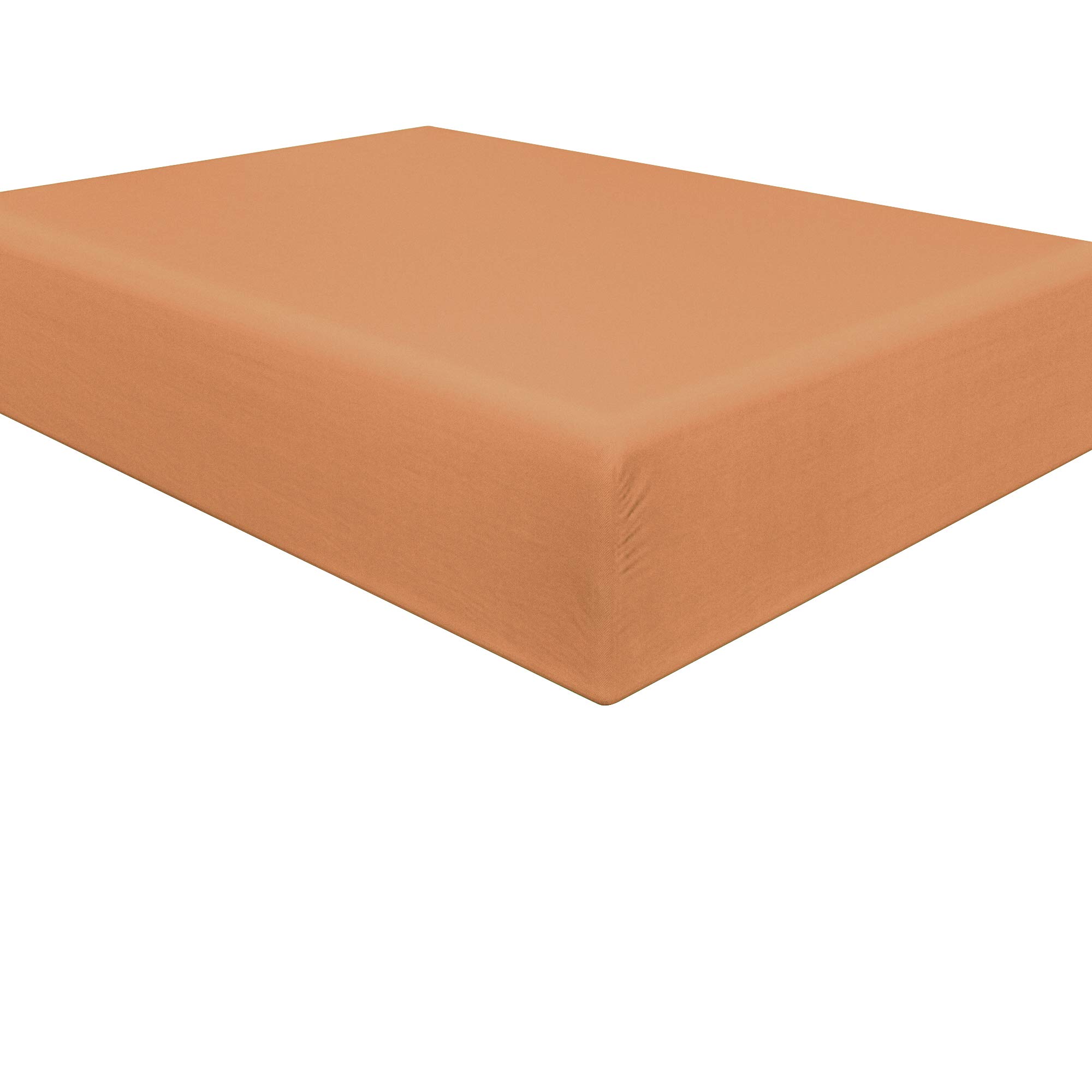 NTBAY Twin XL Microfiber Fitted Sheet, 15 Inch Pocket, Pale Orange โ image 1