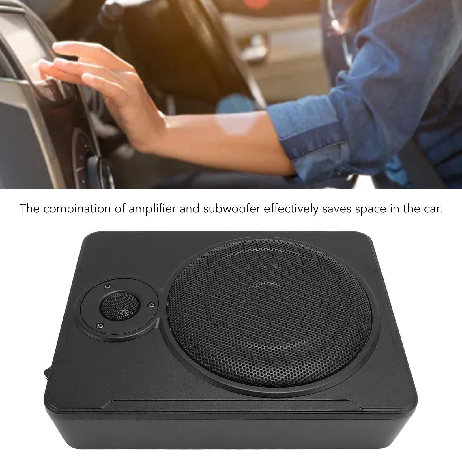 Compact Car Subwoofer, >90dB SNR, Space Saving 8 600W Car Subwoofer for Vehicles