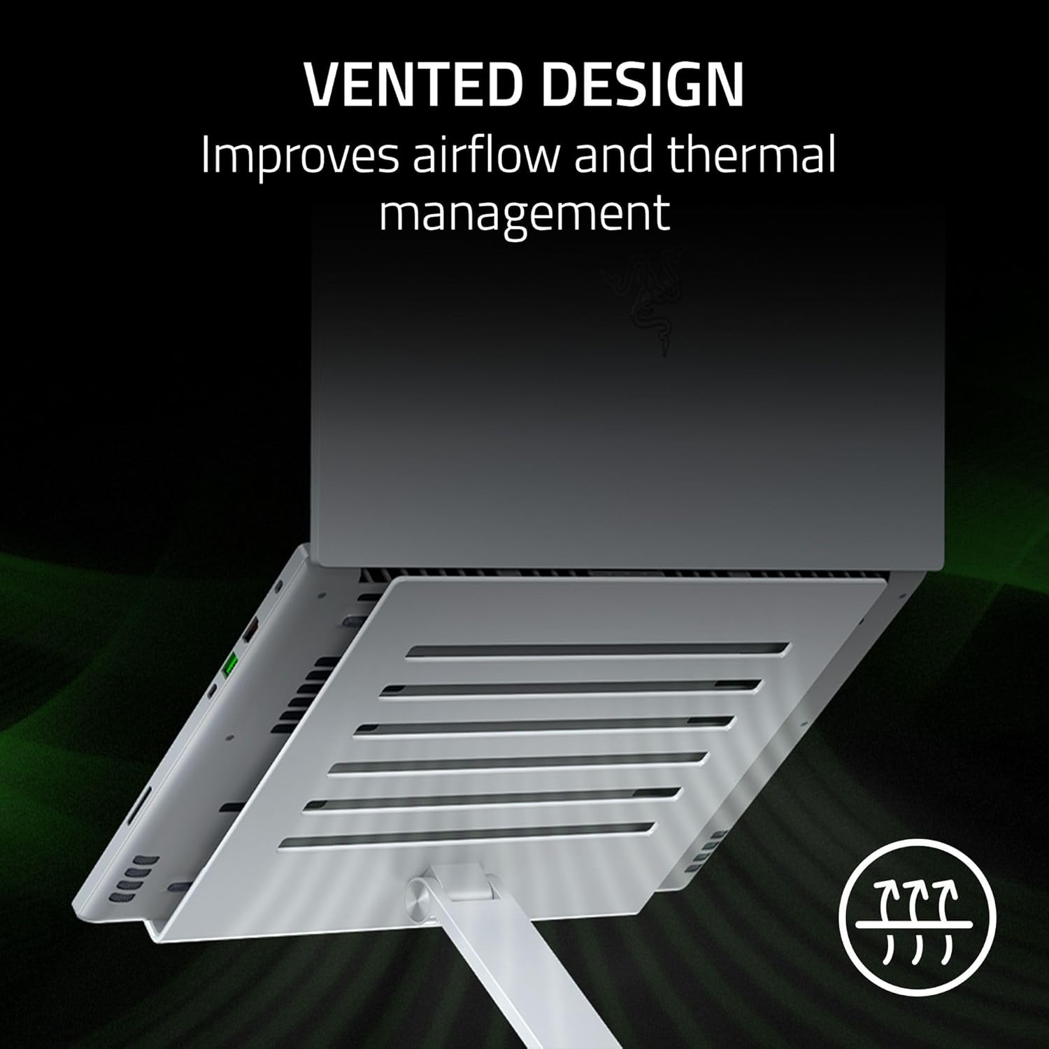 Razer Adjustable Laptop Stand: Supports Phones, Tablets, Laptops, Macbooks up to 18" - Adjust Height and Tilt - Durable Aluminum Construction - Vented Design - Foldable for Storage & Travel - Mercury