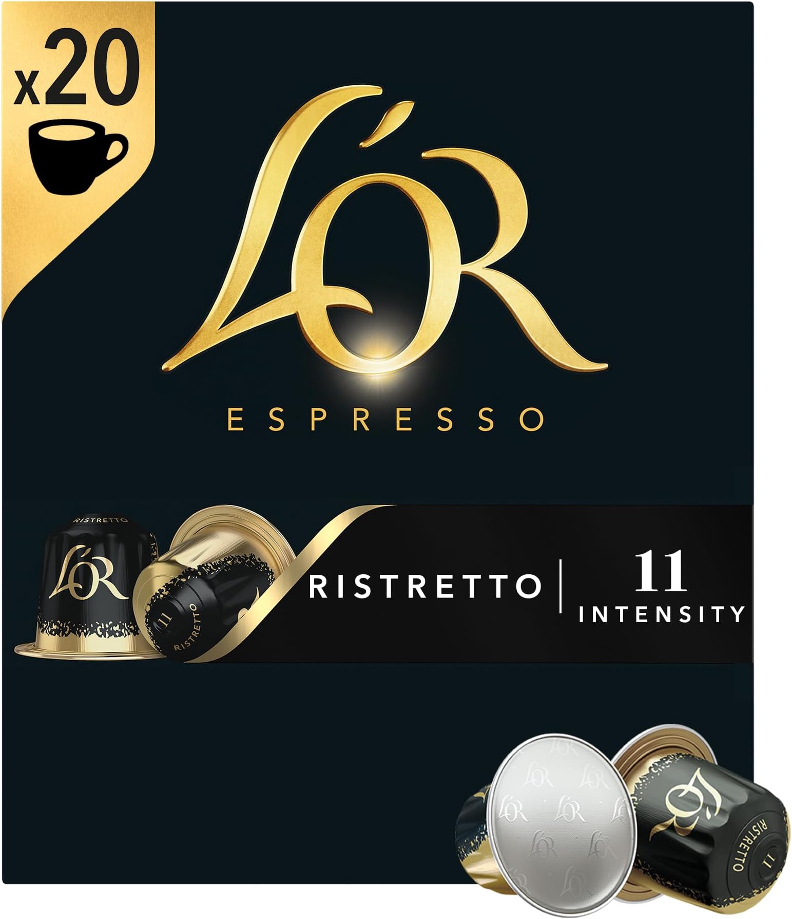 Espresso Ristretto Coffee Pods x 20 Intensity 11, Pack of 10
