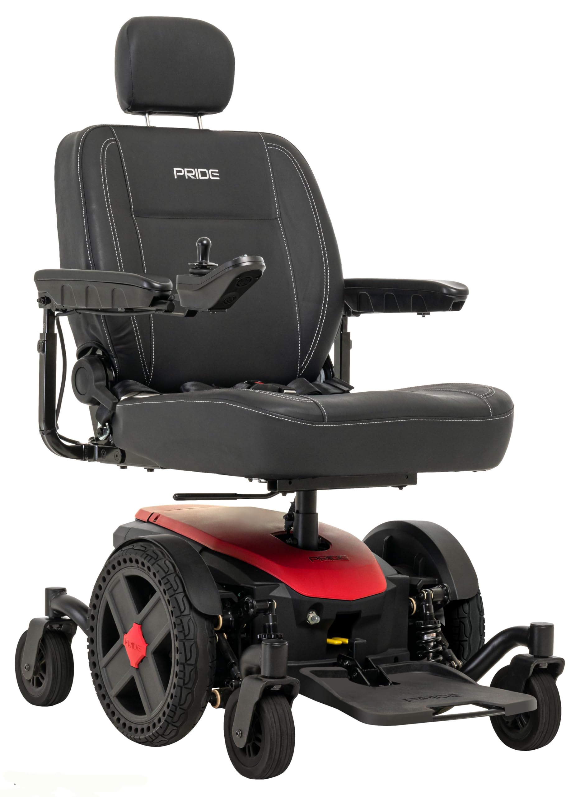 Jazzy EVO 614 Power Wheelchair l 300 lb Weight Capacity l 21 Miles Per Charge l Memory Foam Seat + Ext. Warranty (Red (Matte), 20