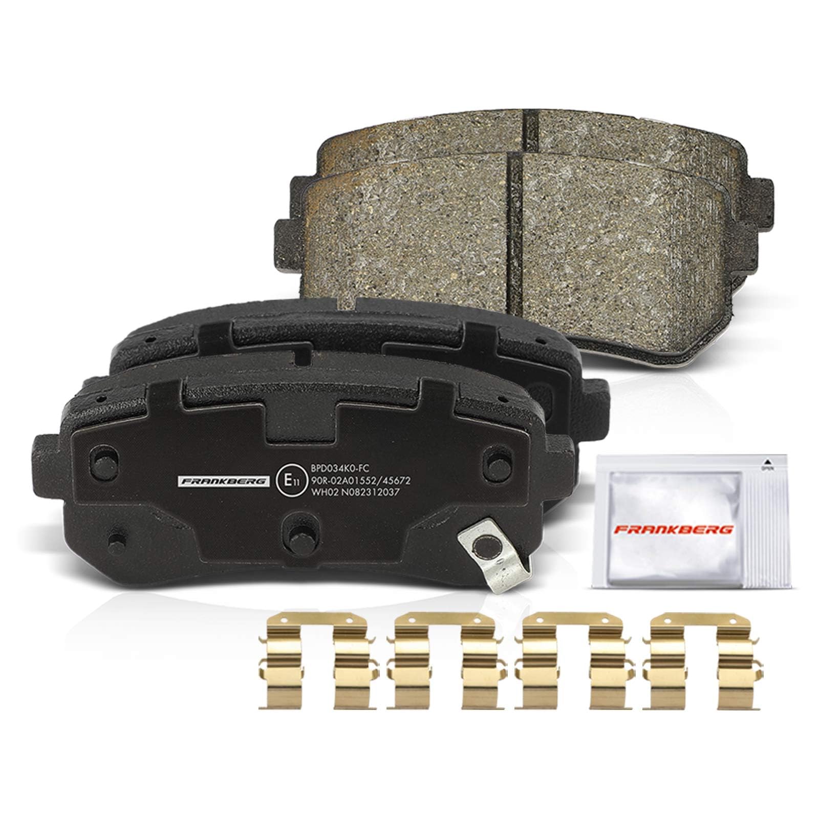 Frankberg 2x Bremsscheiben + 4x Bremsbeläge Hinten 583021HA10, 58302D7A00 | Kompatibel mit Sportage SL, Pro Cee'D ED, Cee'D SW ED, iX35 EL ELH LM, Cee'D Hatchback ED, i30 FD, i30 Kombi FD