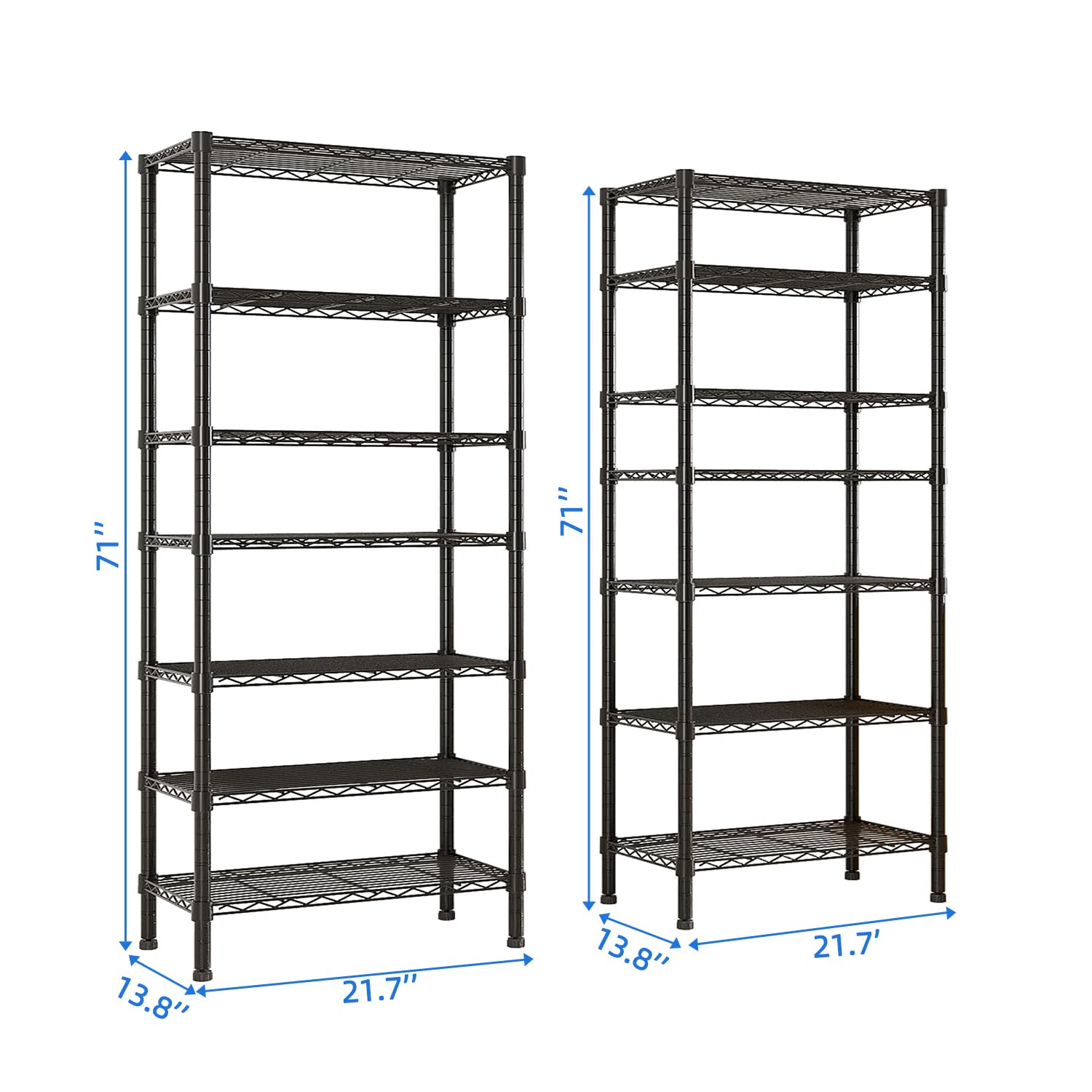 Baisha Adjustable Storage Shelves,for Kitchen, Garage, and Living Room. Even Commercial Supermarkets, Restaurants, Warehouses(Black, 21.7