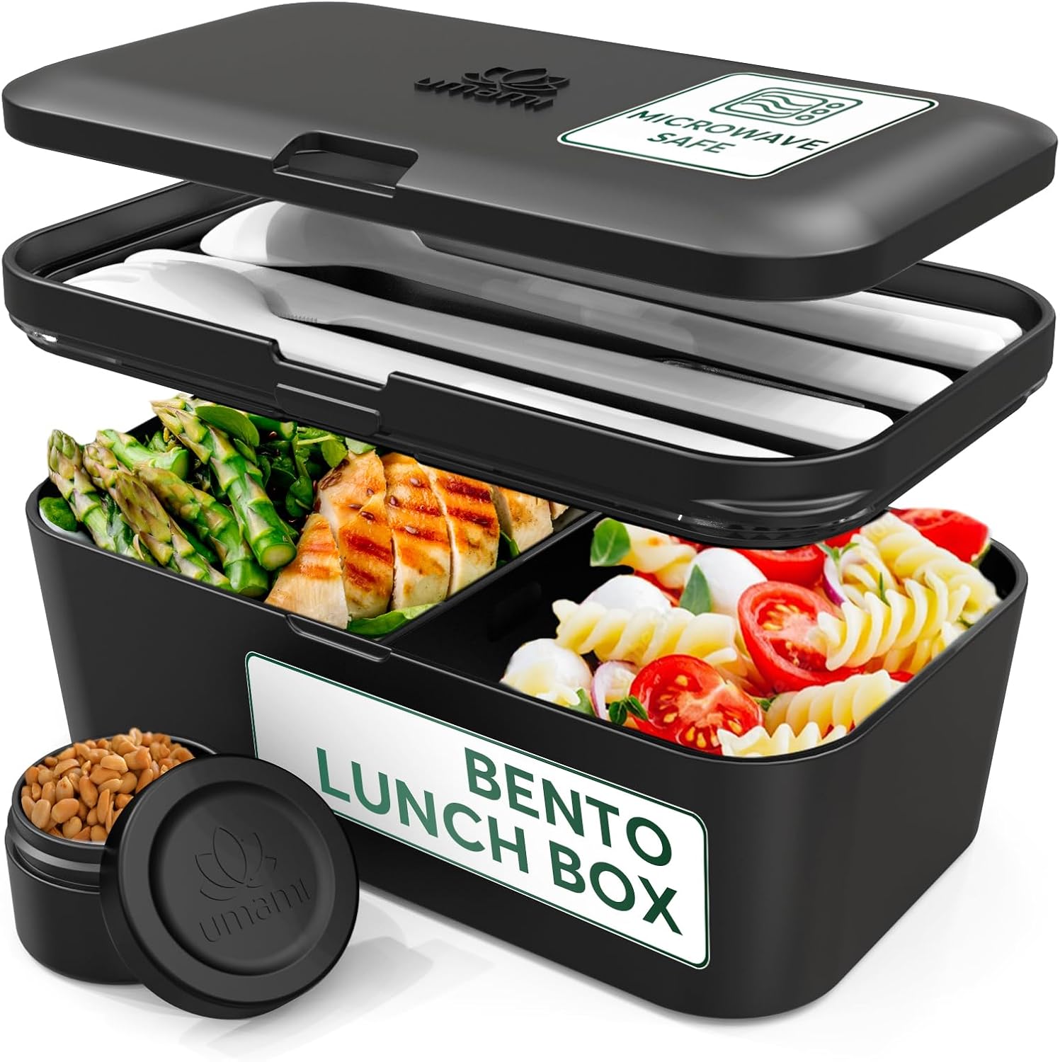 Umami Bento Box Adult Lunch Box, SpaceSaving Nestable Design w/4