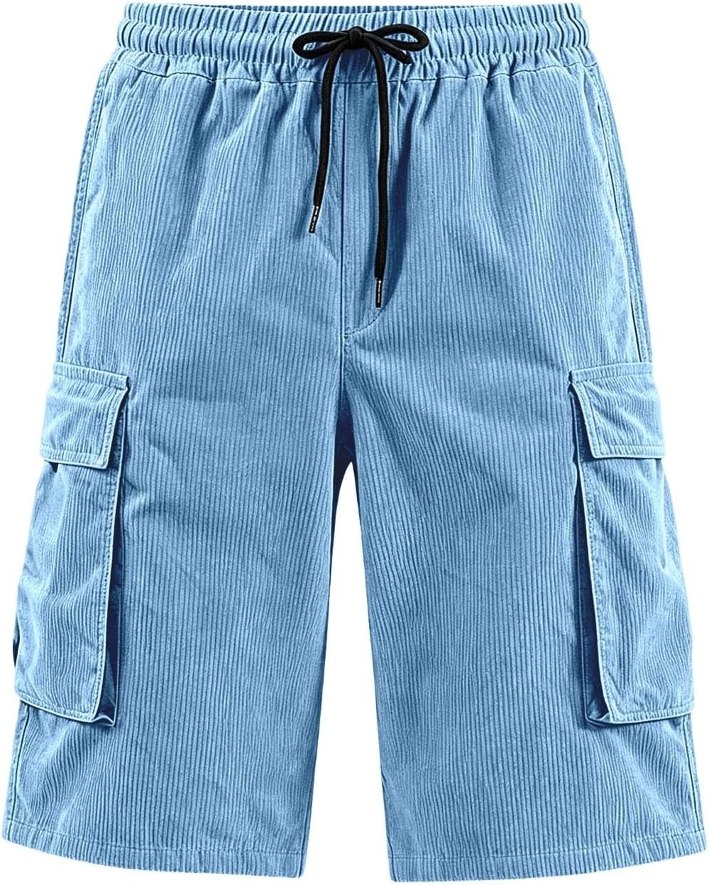Corduroy Cargo Shorts for Men Casual Relaxed Fit Drawstring Shorts with Multi-Pocket for Summer Work Outdoor Hiking