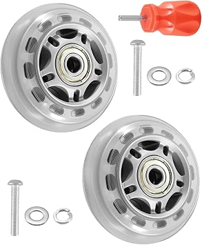 Front Mobile Wheel Replacement Kit Fit for Peloton Bike, 2.72In OD Transport Wheels with Bolts and Washers, Exercise Bike Transport Caster Kit Easy Relocation, 2 Pack