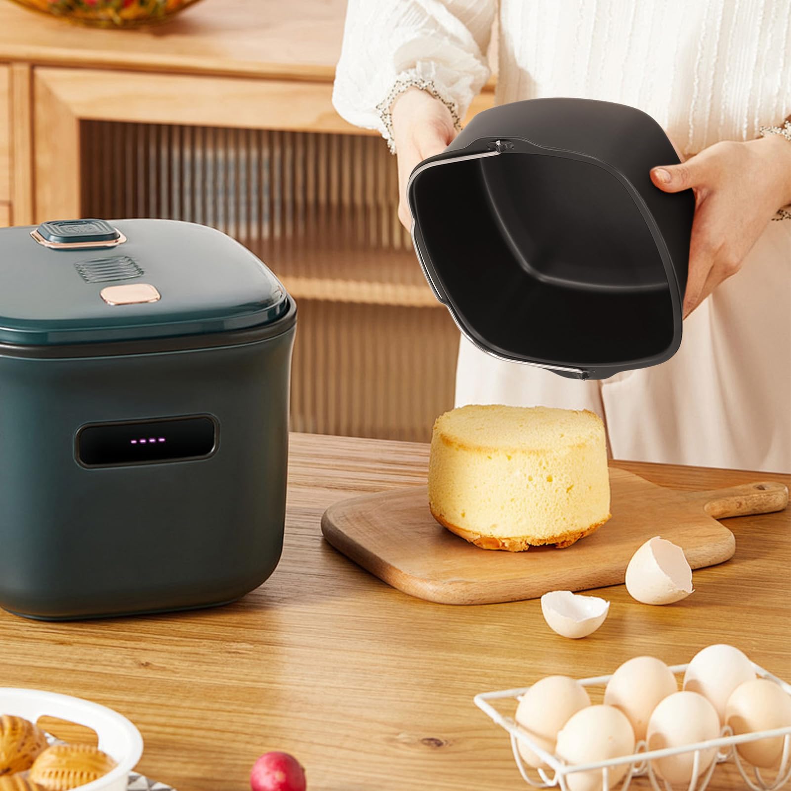 Moule Silicone Pour Air Fryer – Plat Carré 22 Cm – Pour Gâteaux, Légumes, Snacks – Compatible Plusieurs Marques