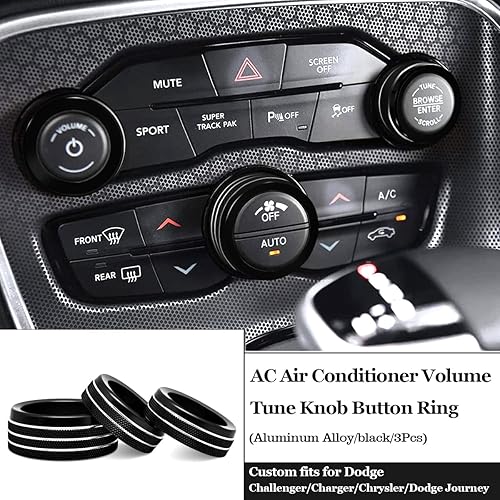 Miniatura 2 de Fundas de perilla de control de clima para accesorios Challenger 2015-2023 2024, para Dodge Charger 2015-2023 2024, para Dodge Chrysler 300300s