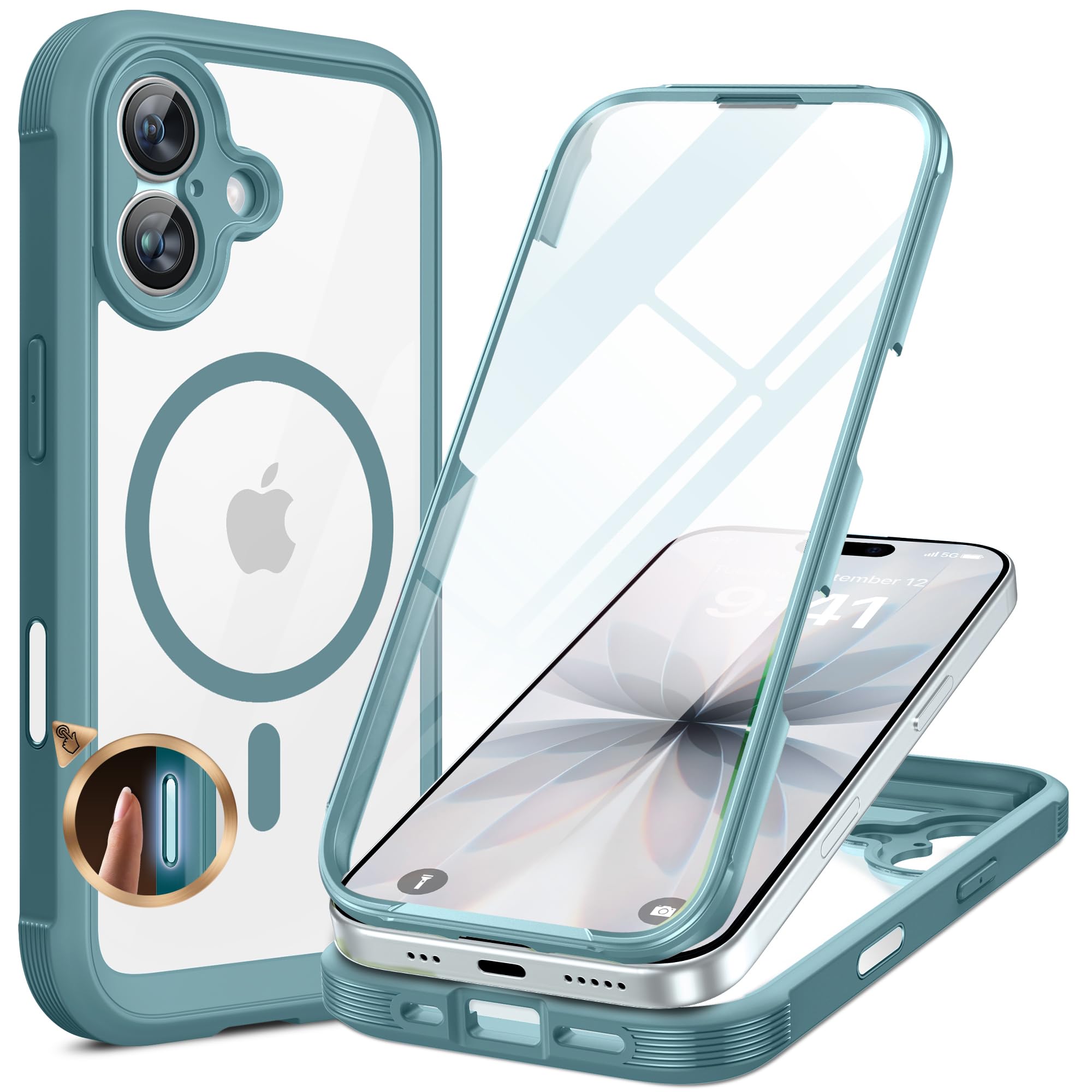 Miracase Magnetic Case for iPhone 17 Case, [Bubble Free] Built-in Glass Screen Protector+ [New Camera Control Button], Full Body Bumper Compatible with MagSafe, Drop Proof 17 Cover,6.3-inch (Black) — view 175