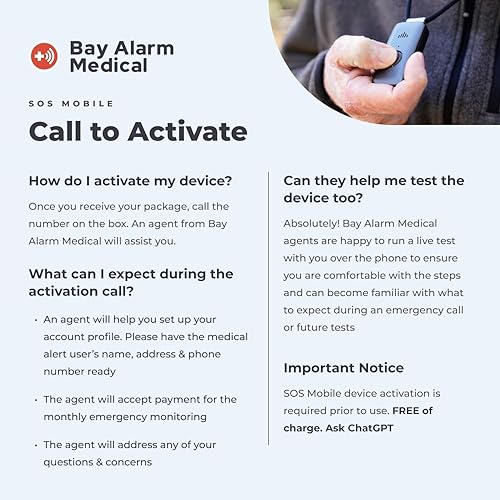 Miniatura 4 de Bay Alarm Medical SOS Mobile GPS - Alerta médica 247 con detección de caídas opcional para personas mayores - Llamada para activar - Sistema de
