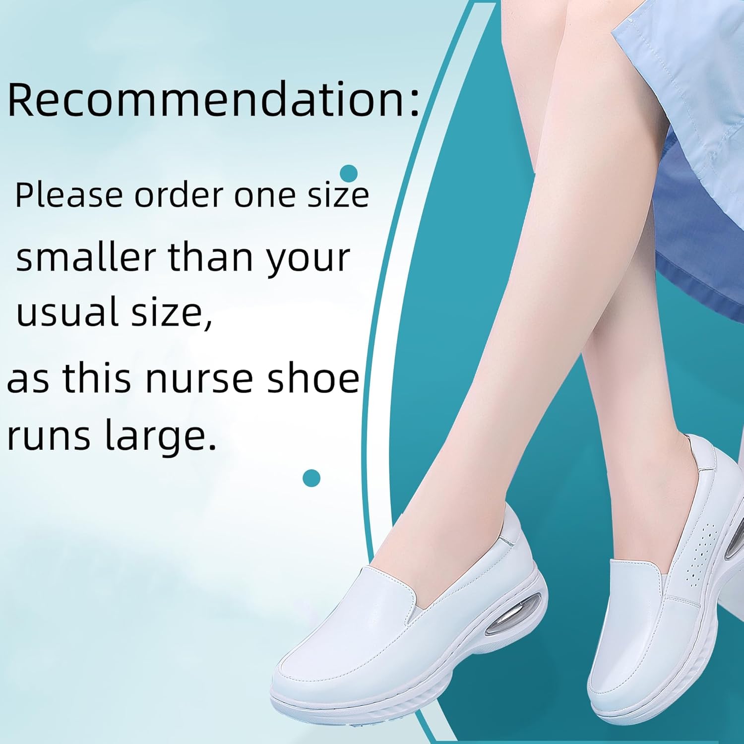 Women's Nurse Shoes Comfortable Nurses Anti Slip Healthcare Nursing Shoes Leather Breathable Restaurant Service Work Casual Athletic Loafers - Image 6