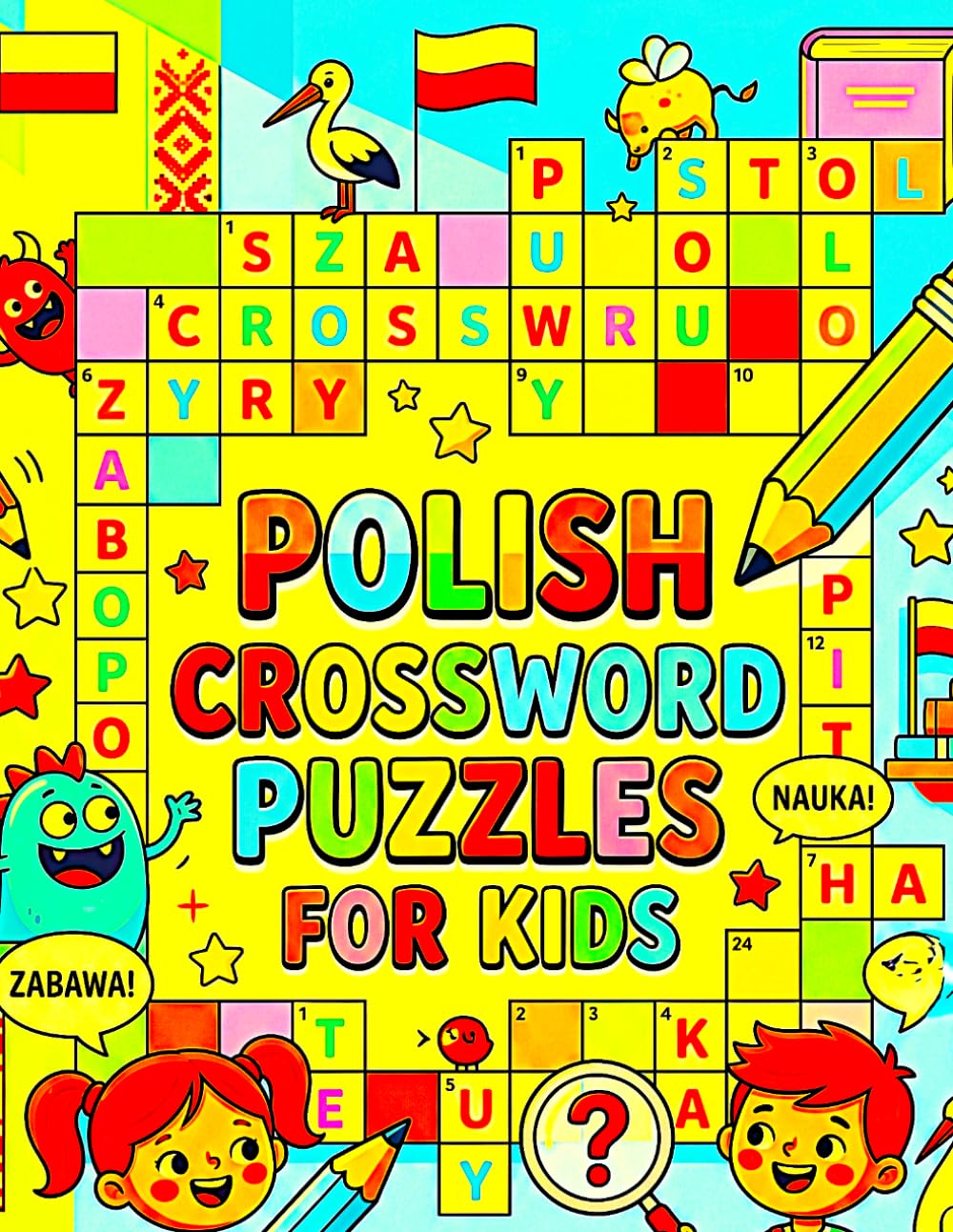 Large Print Polish Crossword Puzzles for Kids: Fun Brain Games, Word Challenges & Educational Puzzle Activities for Children Ages 6-12