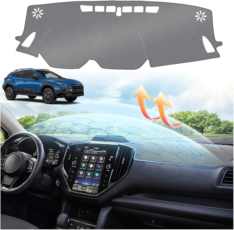 Capa para Painel Cinza Sunsdrew compatível com Subaru Crosstrek 2024–2026