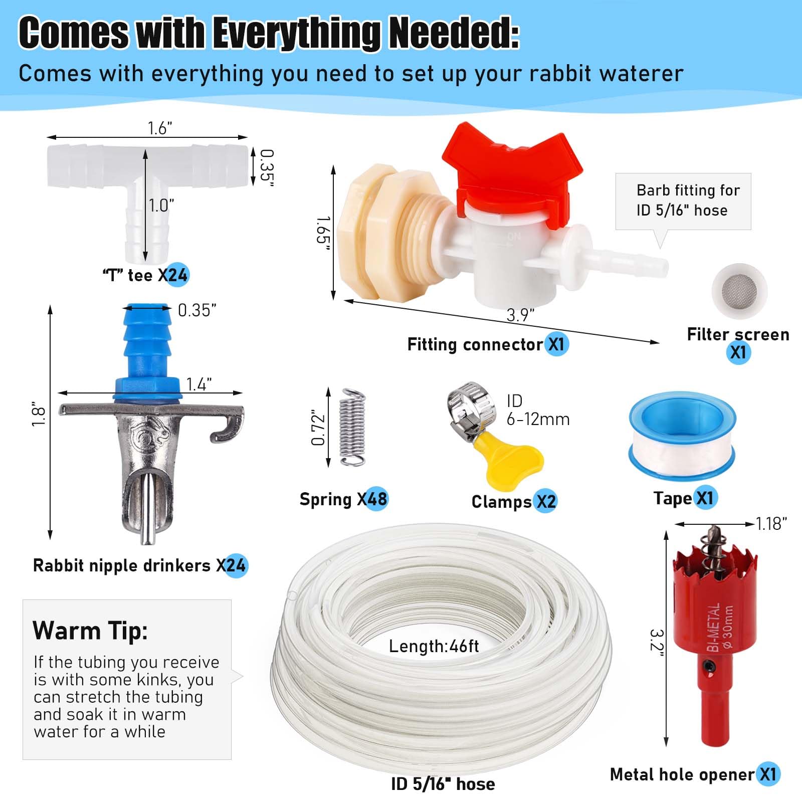 Snapklik.com : Automatic Rabbit Watering System, Rabbit Waterer Kit ...