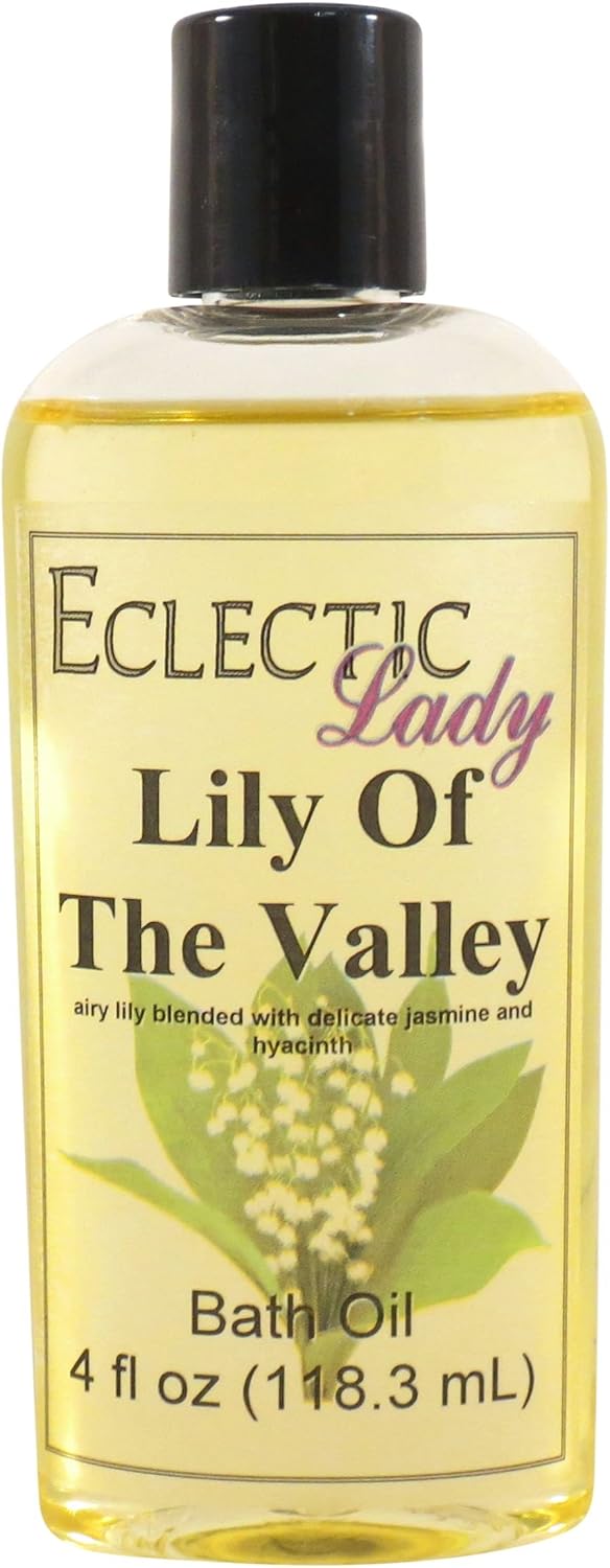 Lily Of The Valley Bath Oil - Scented Body Oil - Relaxing & Moisturizing Bathing Oil - Fragrance Body Oil For Dry & Rough Sensitive Skin - 16 oz