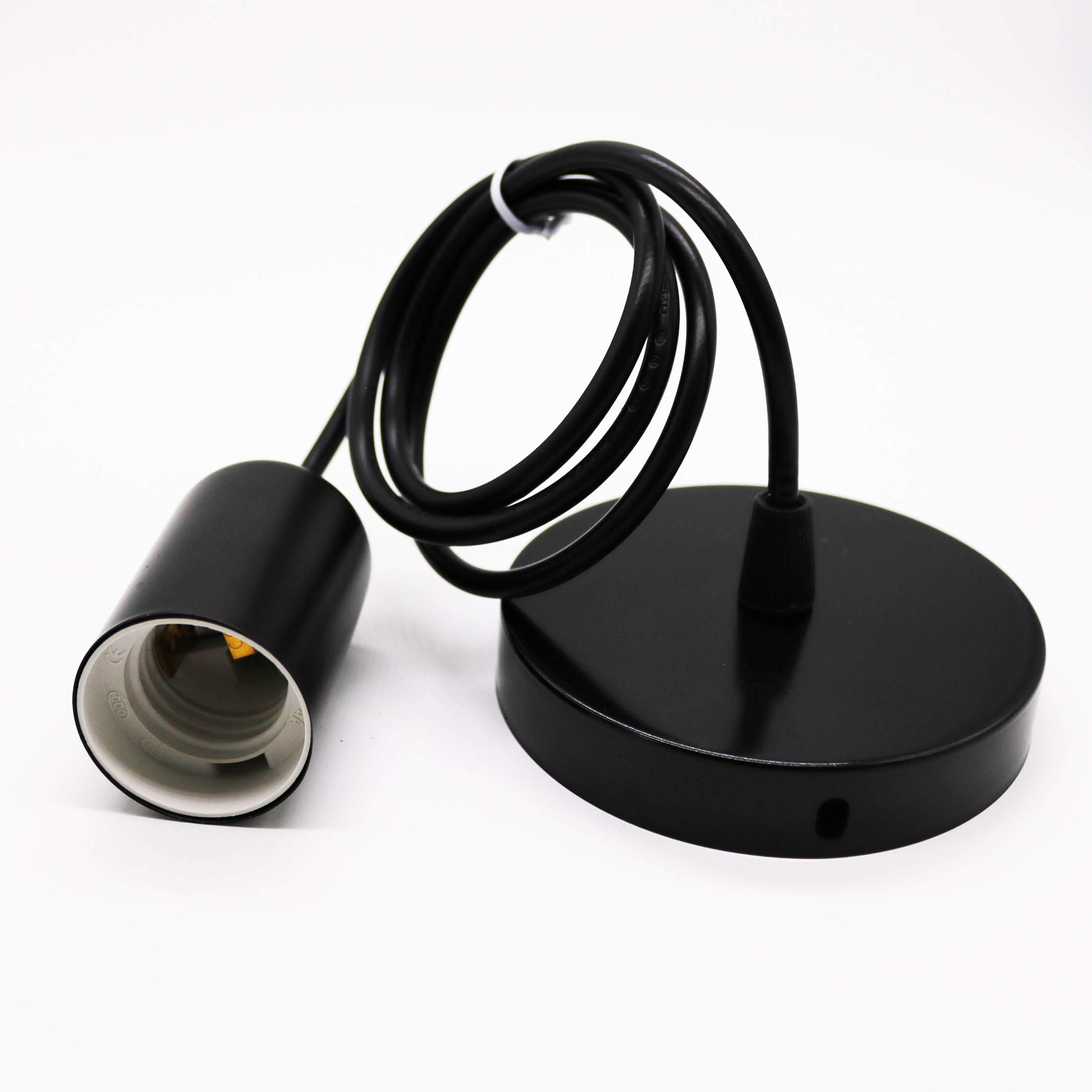 Modern Retro Style Industrial Pendant Light Fitting, Metal Black Ceiling Lamp, Vintage Antique E27 Base Lamp Holder, Hanging Light,1 Pack,for Home Lighting（Bulb not Include） [Energy Class A++]