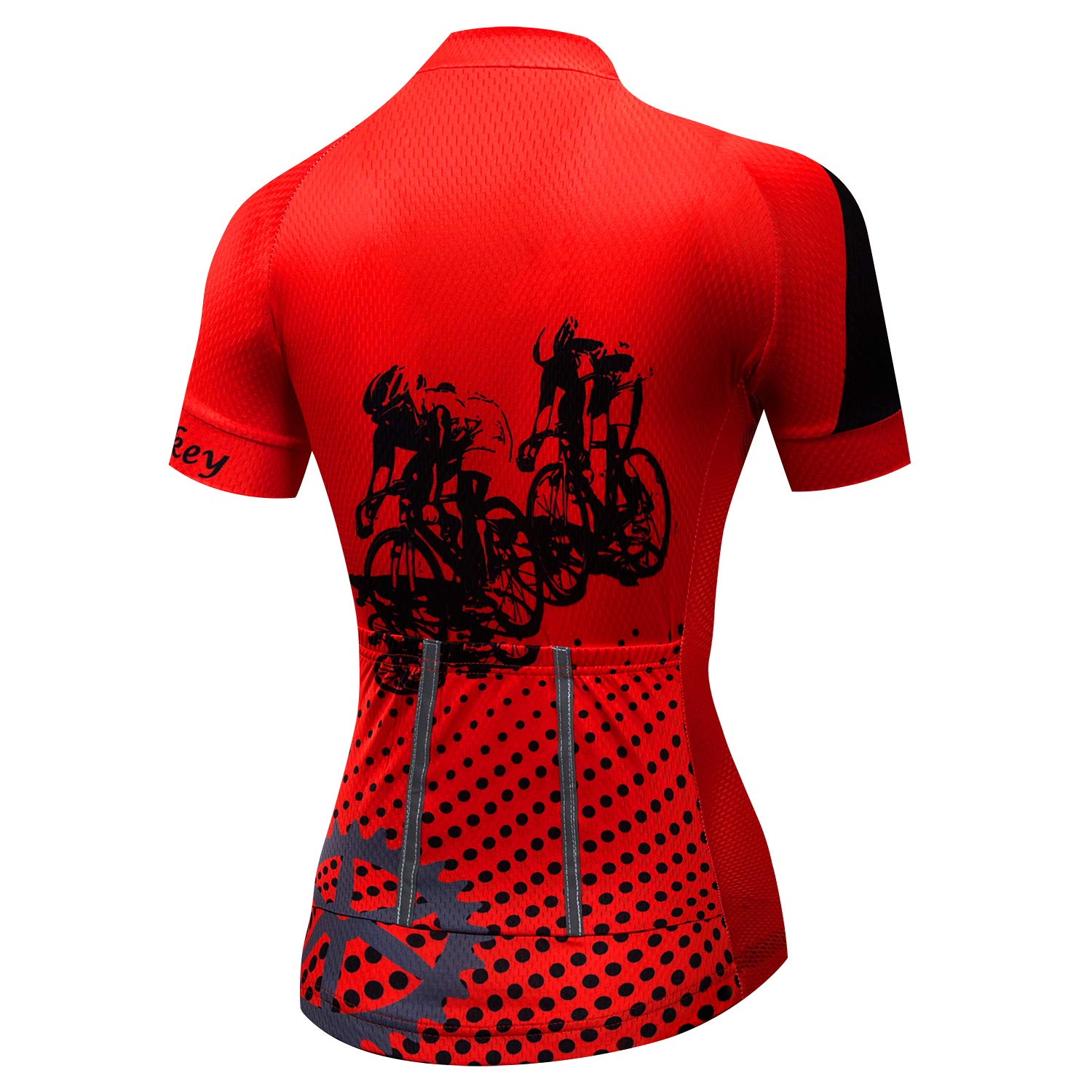 Women's Cycling Jersey Short Sleeve MTB Bike Bicycle Clothing Shirt Jacket Quick Dry Red Size L