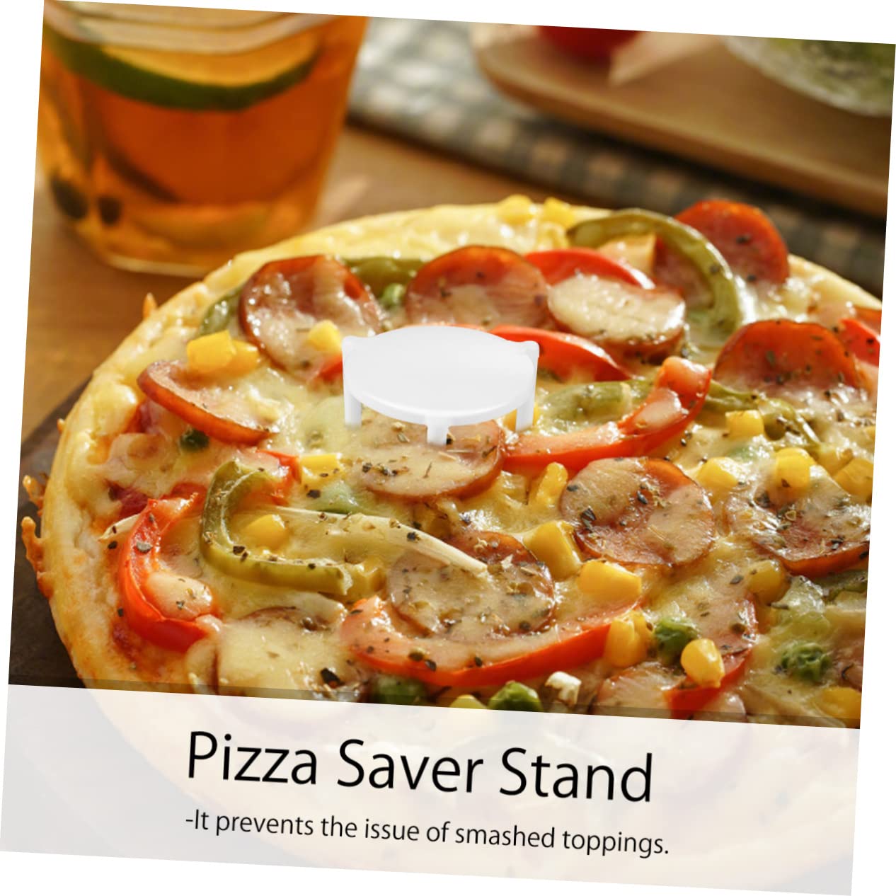 COLLBATH 100pcs White Plastic Pizza Storage Container Stand Tripod for Takeaway