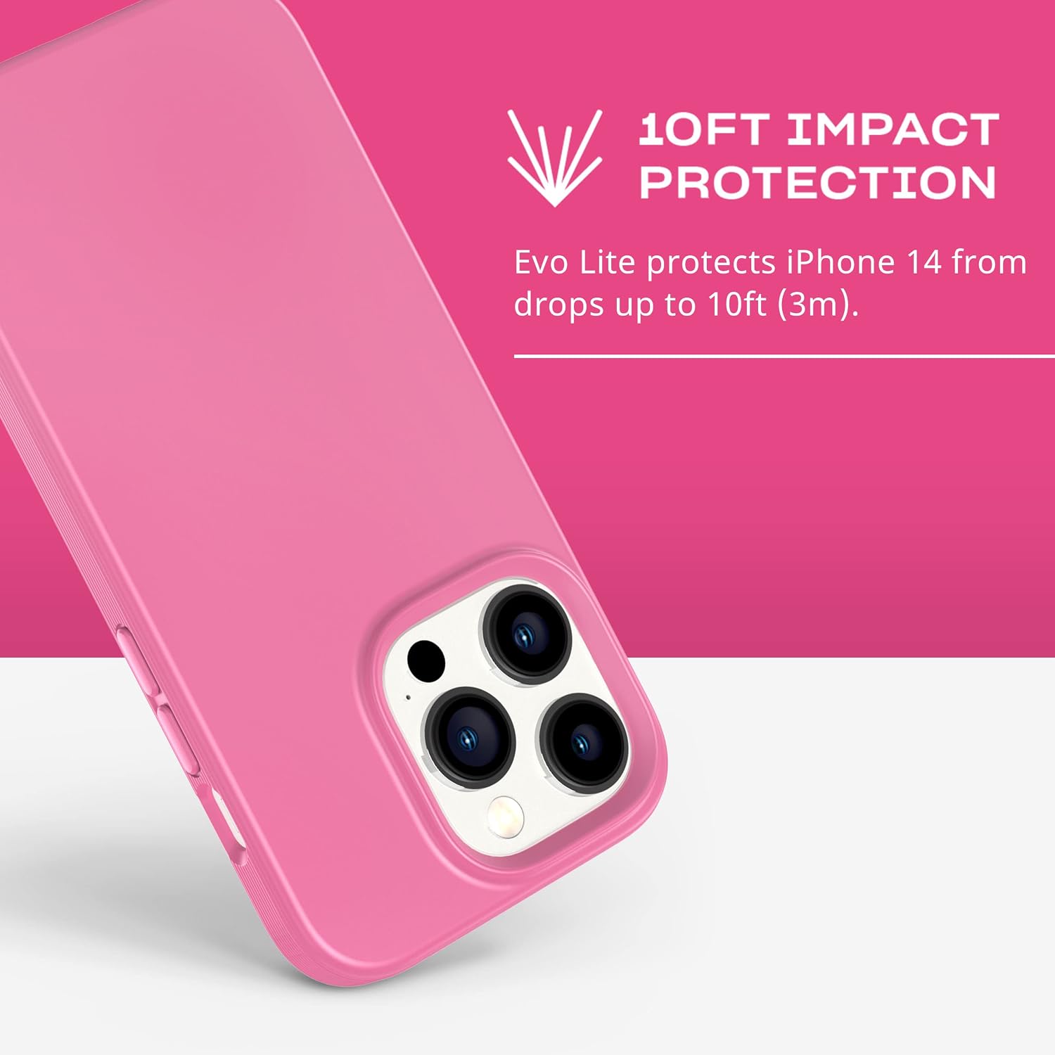 Tech21 iPhone 14 Pro Evo Lite – Thin & Shock-Absorbing Phone Case with 10ft Multi-Drop Protection