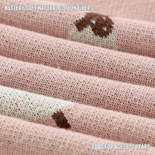 Miniatura 6 de Manta de punto de lujo para bebé, 100% algodón, suave, acogedora, ligera, para recepción, para baby shower, registro de regalos para recién nacidos,