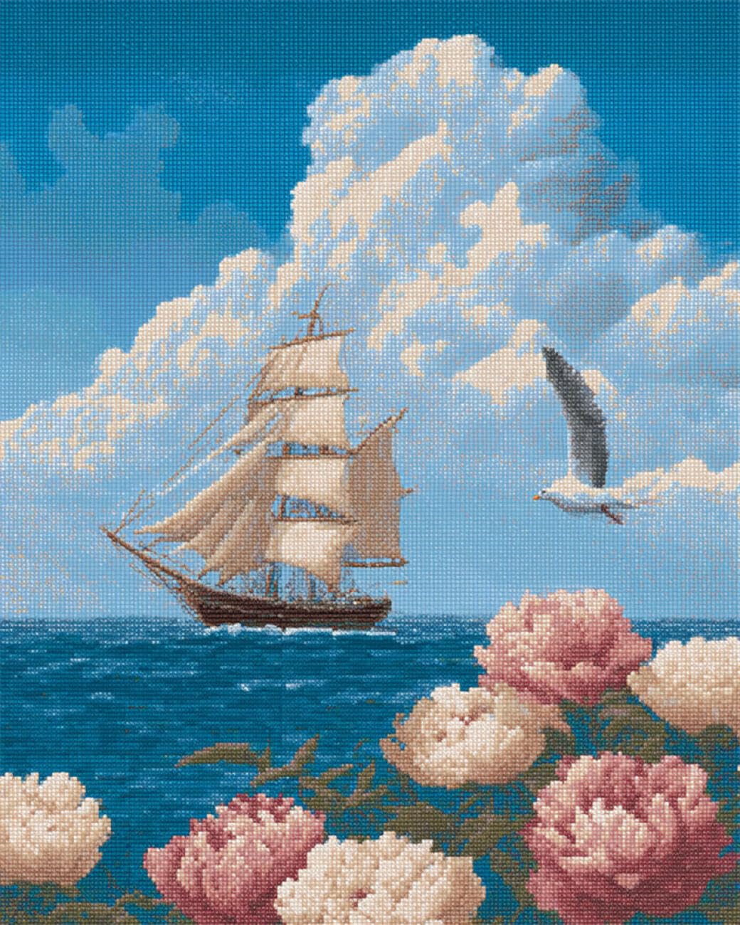 Rqwybcaxn Seed Bead Embroidery Kits Fantasy Sailboat 40x50cm