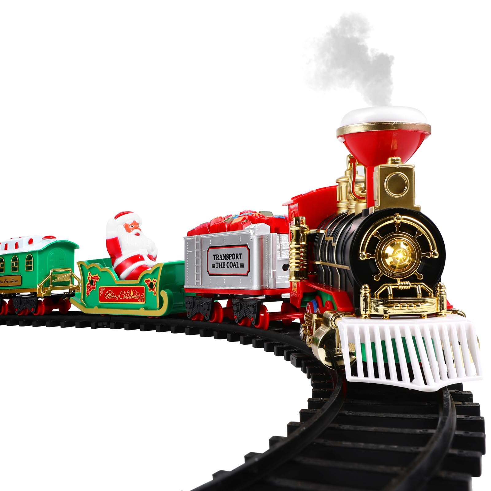 BESPORTBLE Set di Trenino Elettrico di Natale con Suoni, Luci E Binari - Regalo di Natale per Bambini da Mettere Sotto L'albero