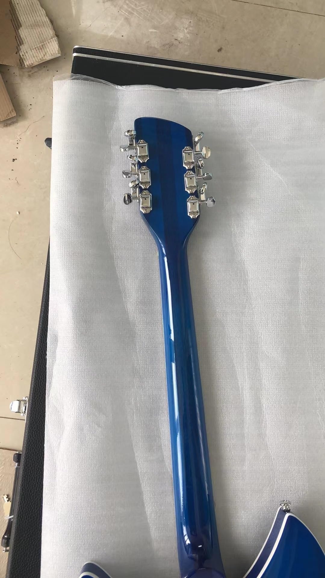 Guitarra eléctrica Jazz de 12 cuerdas, cuerpo arce semihueco, herrajes cromados, acabado brillante, entrega gratuita