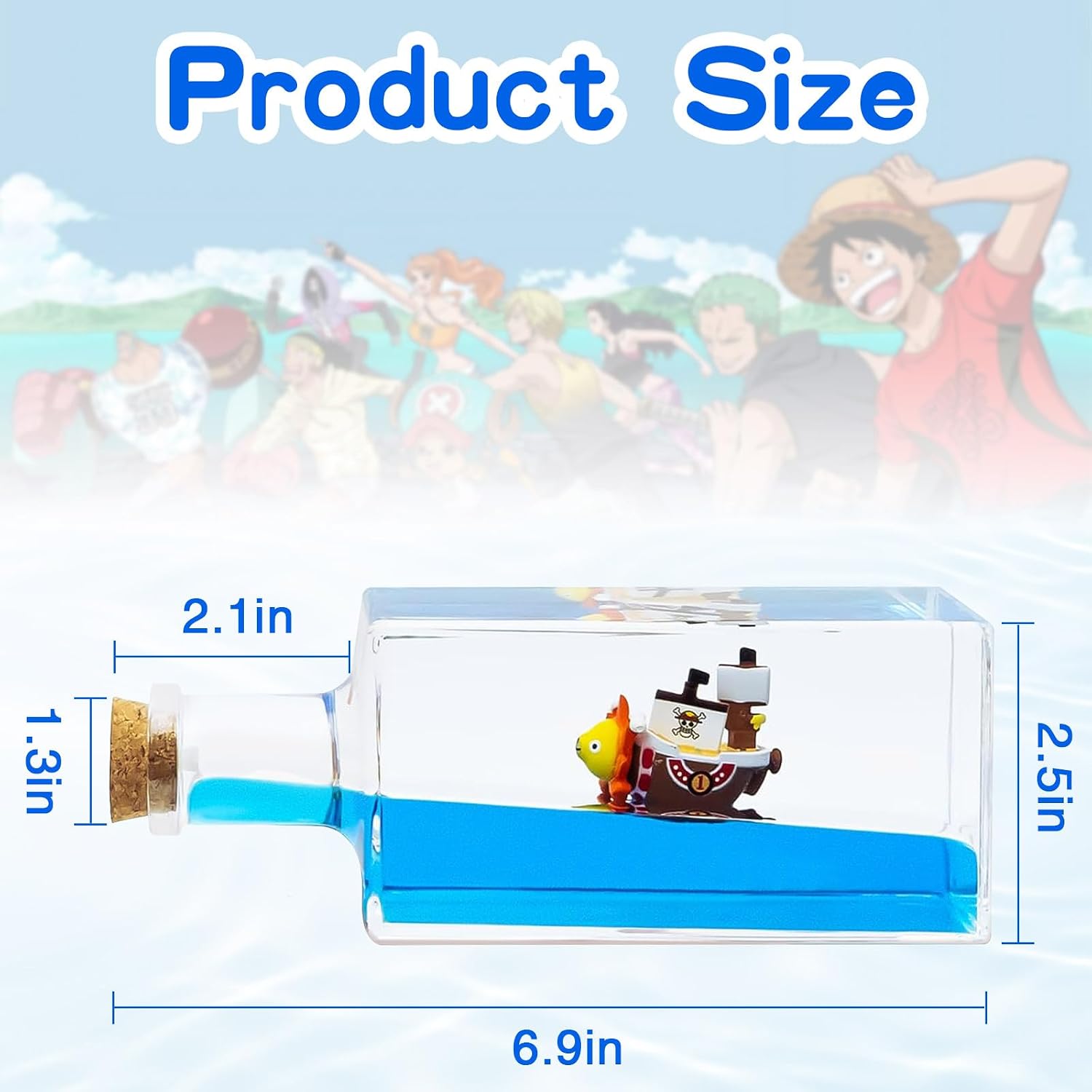 Unsinkable Ship Boat in a Box,Cruise Ship Fluid Drift Model Ship Decoration,Non Sinking OP Anime Boat Model Fluid Drift Bottle Ornament Desk Bedrooms Decor Gifts
