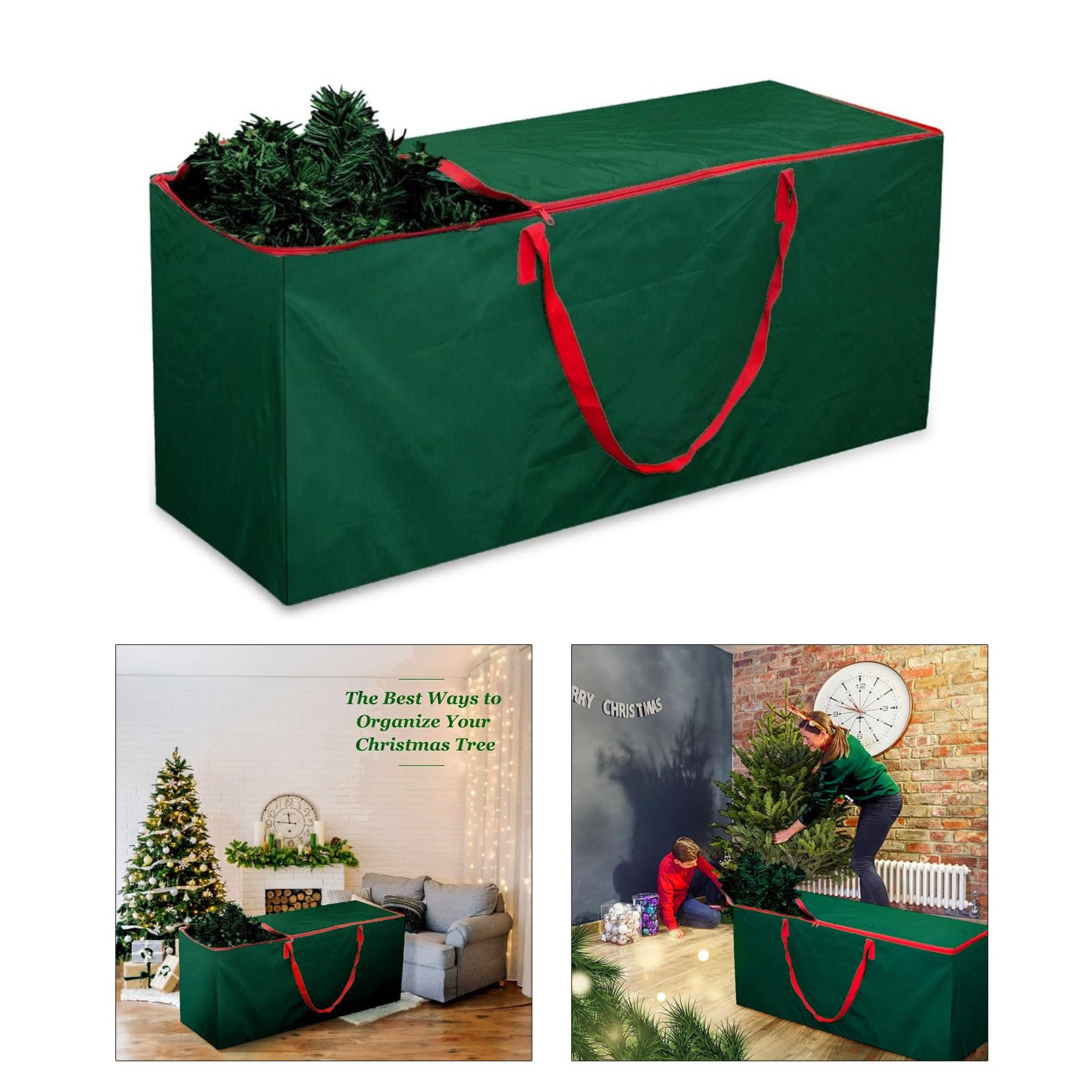 Christmas Tree Bag Oxford Cloth Foldable Wreath Storage Bags Christmas Decoration For Garlands Handles