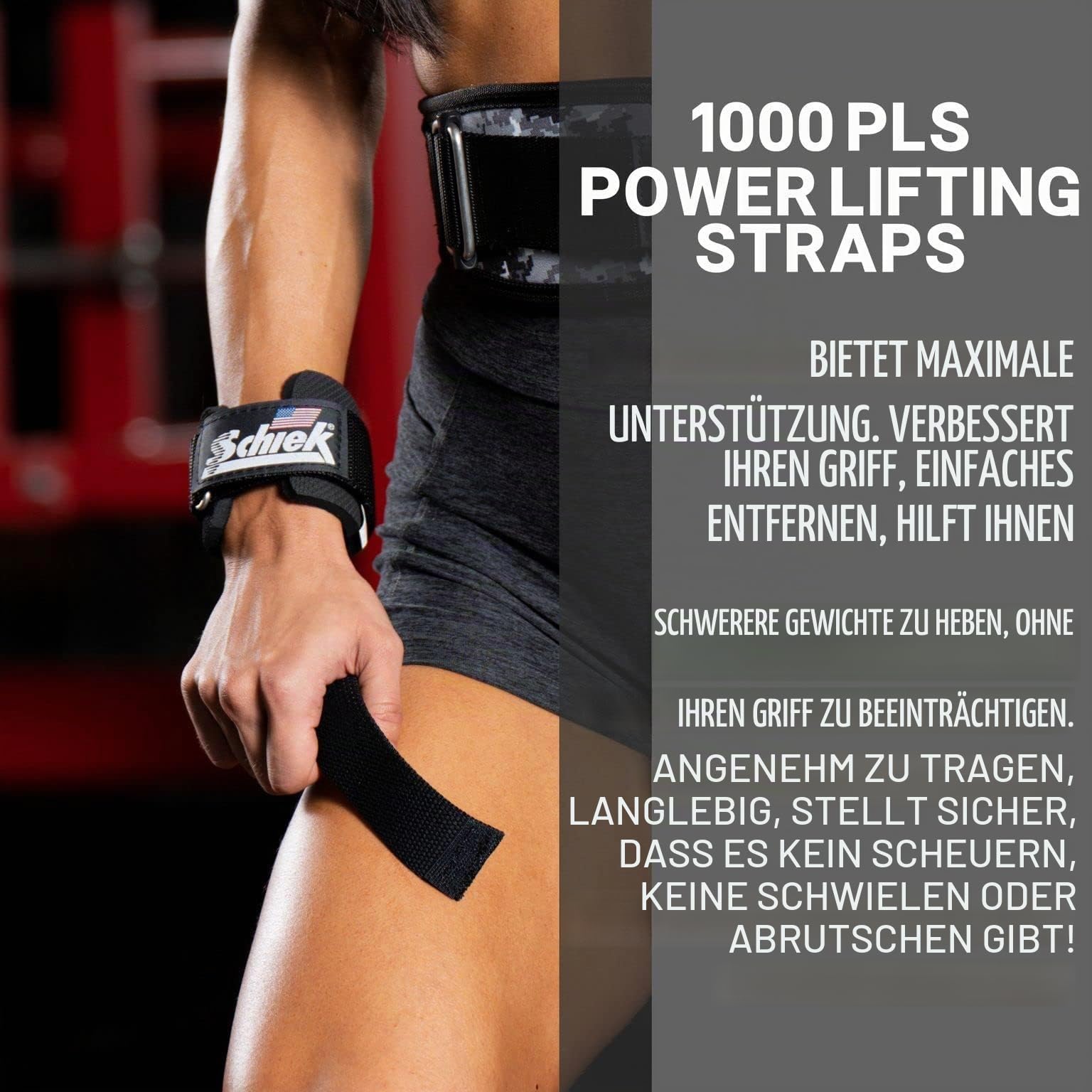 Schiek Sports Power Lifting Straps (1000-PLS) | langlebiges Material