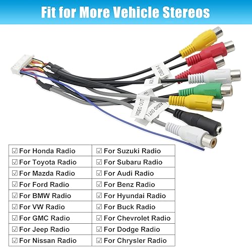 Miniatura 3 de Adaptador de arnés de cableado de radio RCA de radio estéreo de 20 pines RCA para radio Android