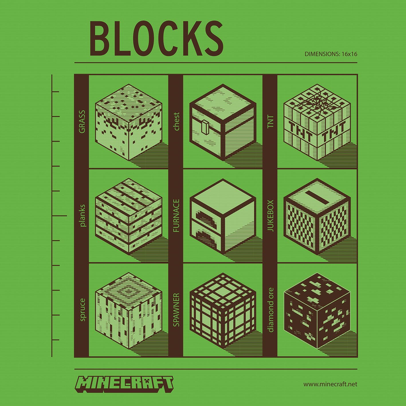 Pyramid International Minecraft (Blocks) 30x30 Canvas Wall Art for Kids - Classic Minecraft Blocks Design on Canvas, Adds Style to Any Minecraft-Themed Space