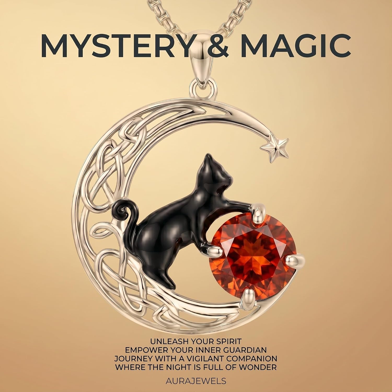Poiuy Cat Necklace for Women Birthstone Jewelry Necklace Moon Pendant Jewelry for Mom Christmas Birthday Anniversary Mothers Valentines Day Cat Gift for Cat Lovers Mother Women Wife Her