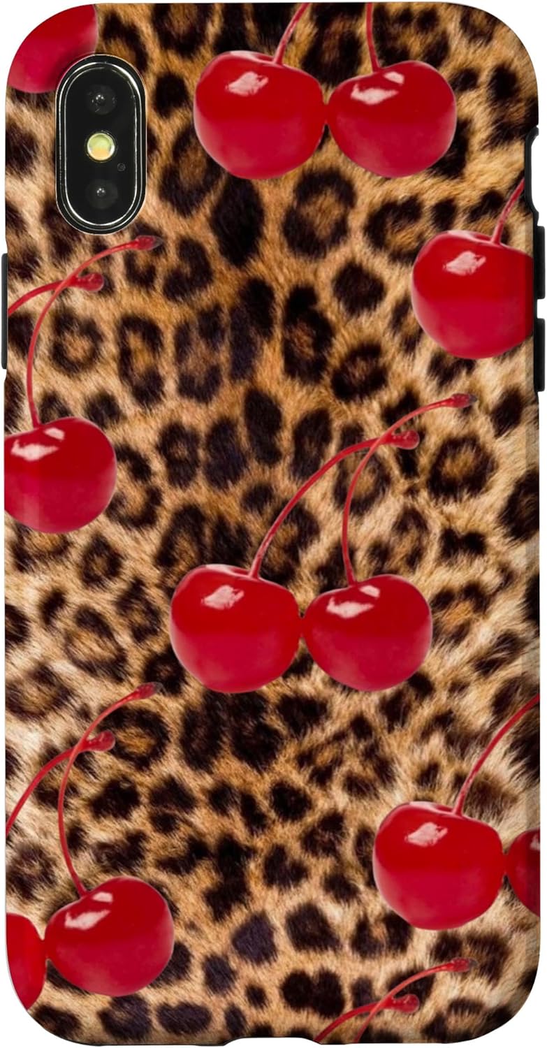 Cherry cheetah Case for iPhone 15