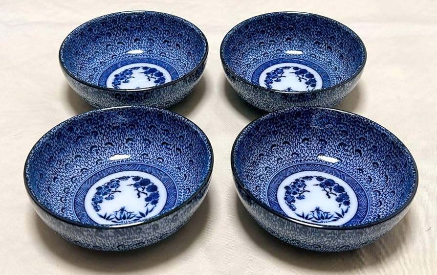 有田焼 京古染深小鉢揃 Yahoo!オークション - 有田焼 清秀 京古染 小料理揃 小鉢 ×5