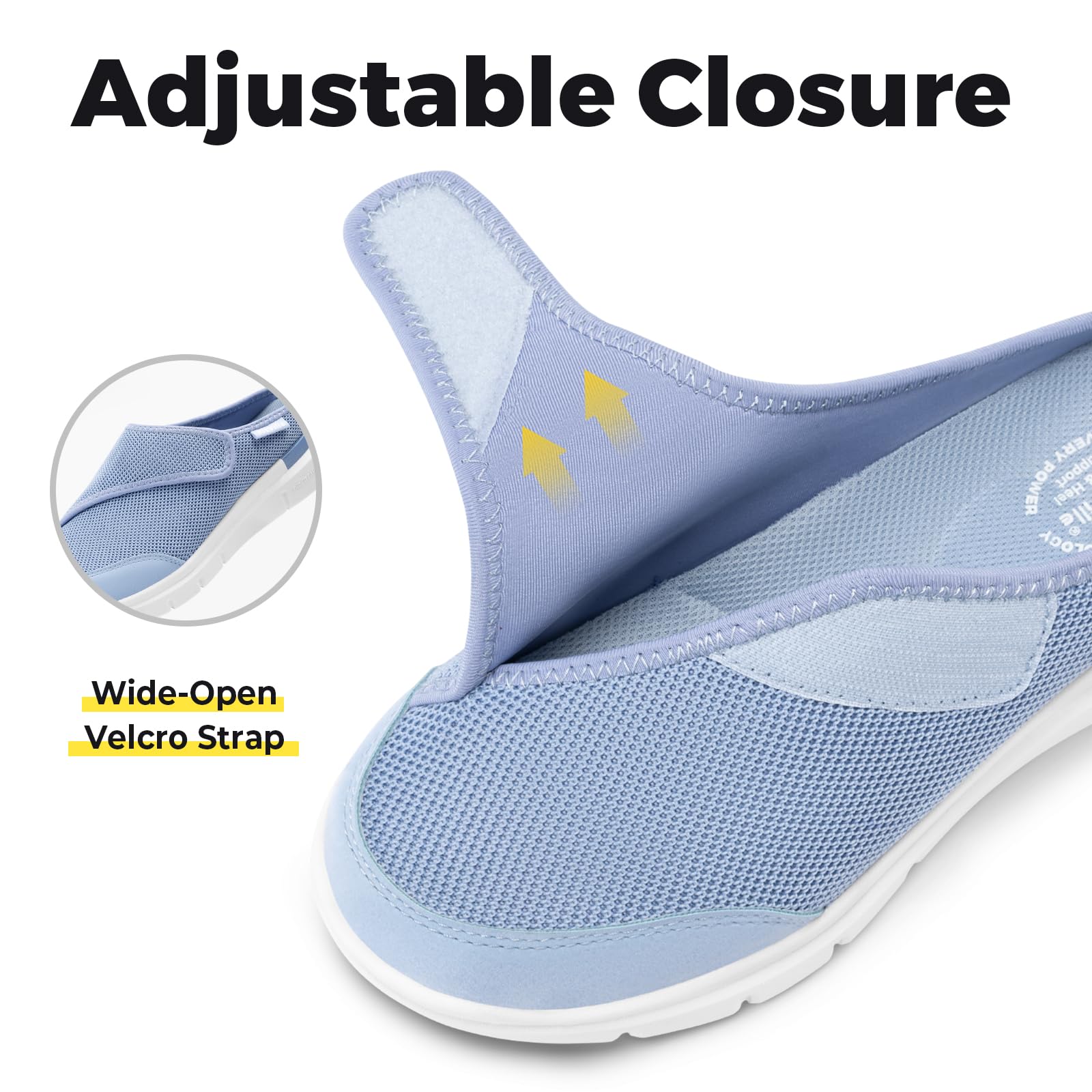 FitVille EasyTop Slipper V5 Damen Extra Weit Hausschuhe mit Klettverschluss Senioren Pantoffeln