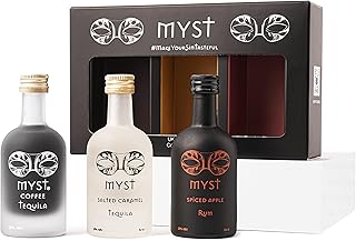 MYST Spiced Apple Rum Salted Caramel & Coffee Tequila Liqueur Gift Set - 3 X 5cl Rum & Tequila Liqueur - 26% ABV Liqueur - Great For Cocktails or With Mixers