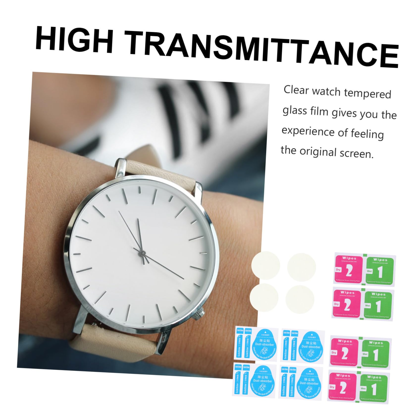 Uonlytech 5sets Gehärtetem Glas Bildschirm Film Für Smartwatch Uhr Auge Leichte Scratch 4 Stücke * 5