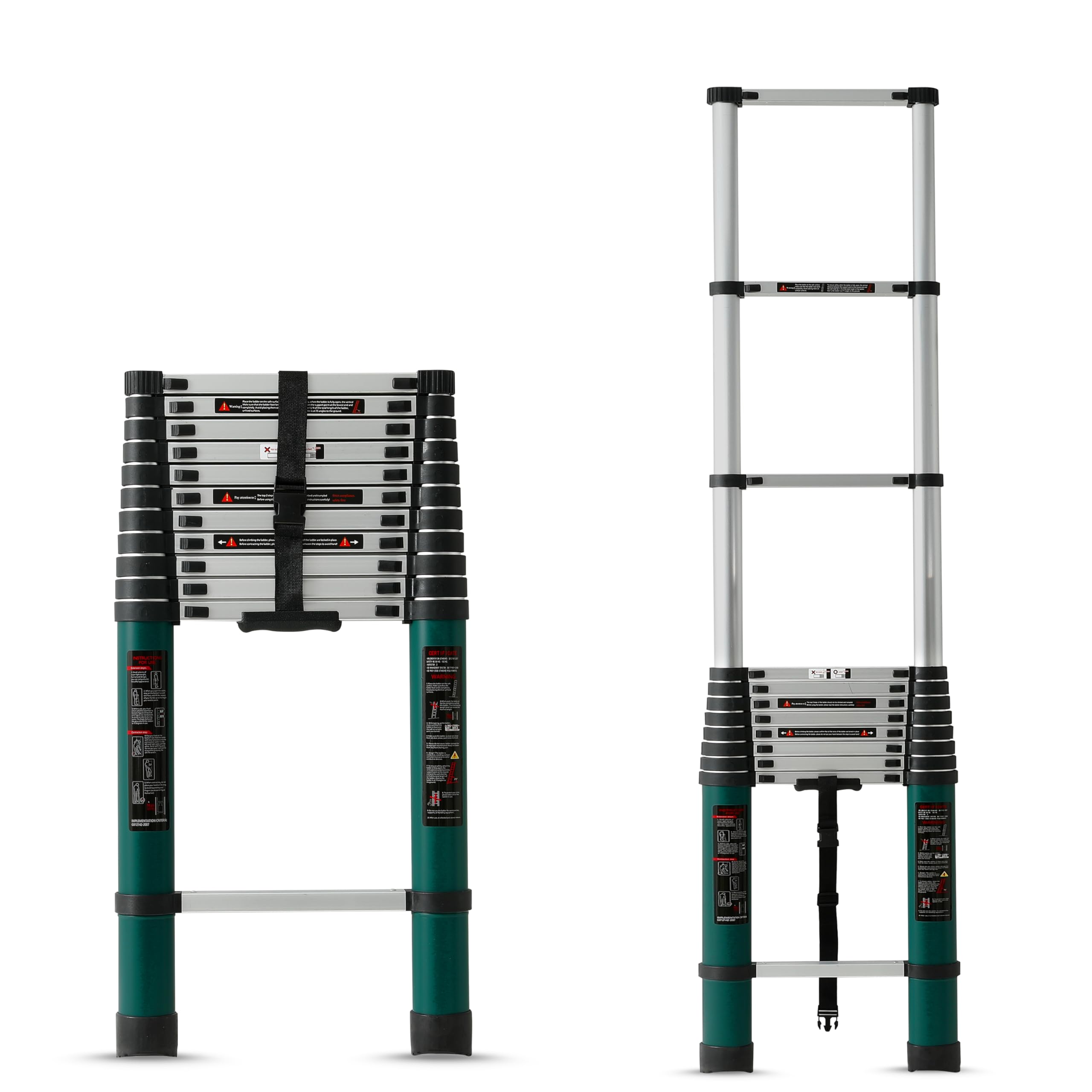 Plantex 2.6m (8.5 ft.) Portable and Compact Aluminium Telescopic Ladder with Removable Hooks/Foldable Multipurpose Ladder for Home & Outdoor Use/2 Years of Warranty By Plantex/EN131 Certified-(Black) — Amazon image 10