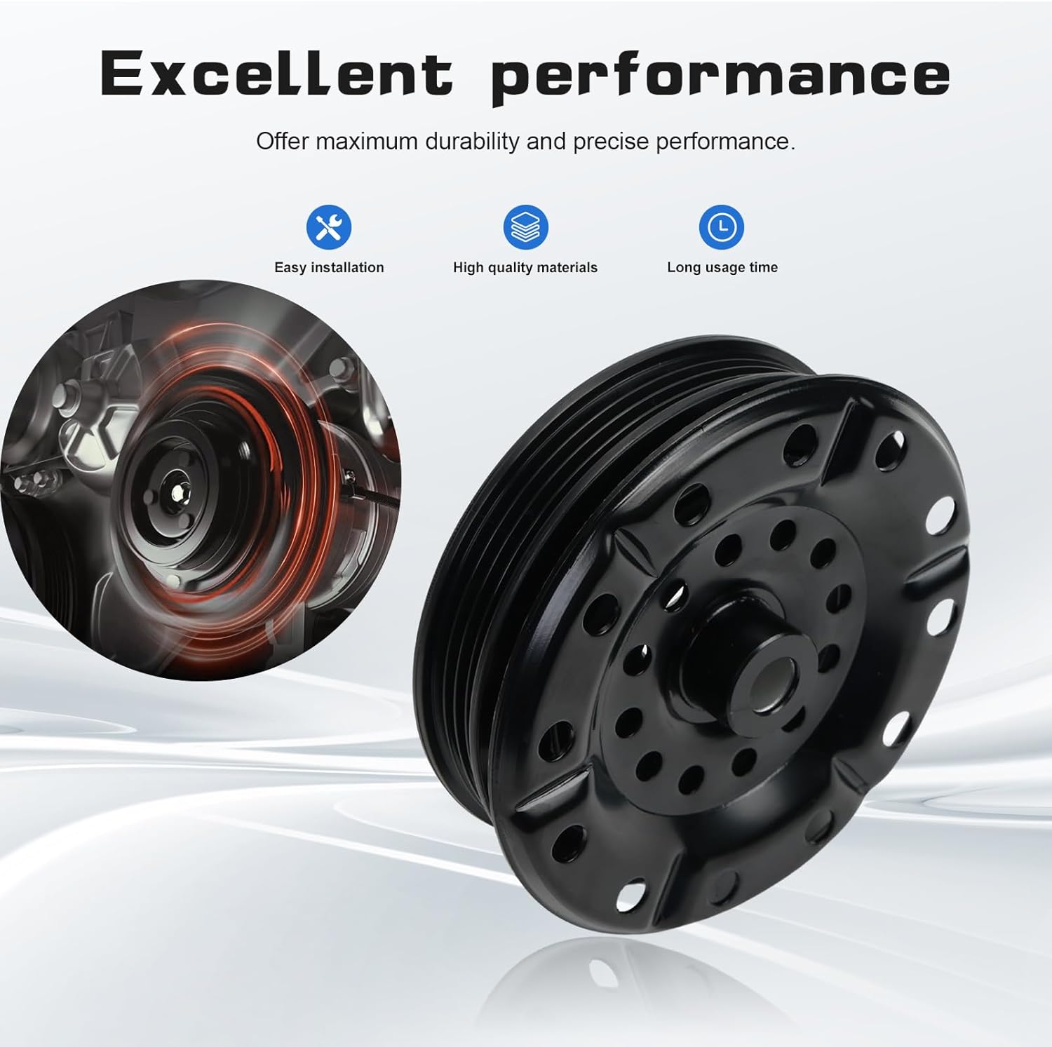 A/C Compressor Clutch Assembly Kit Compatible for Yaris 1.5L 2006 2007 2008 2009 2010 2011 2012 AC Compressor Clutch Kit Replaces# 8831052481 883105248 CO11078C