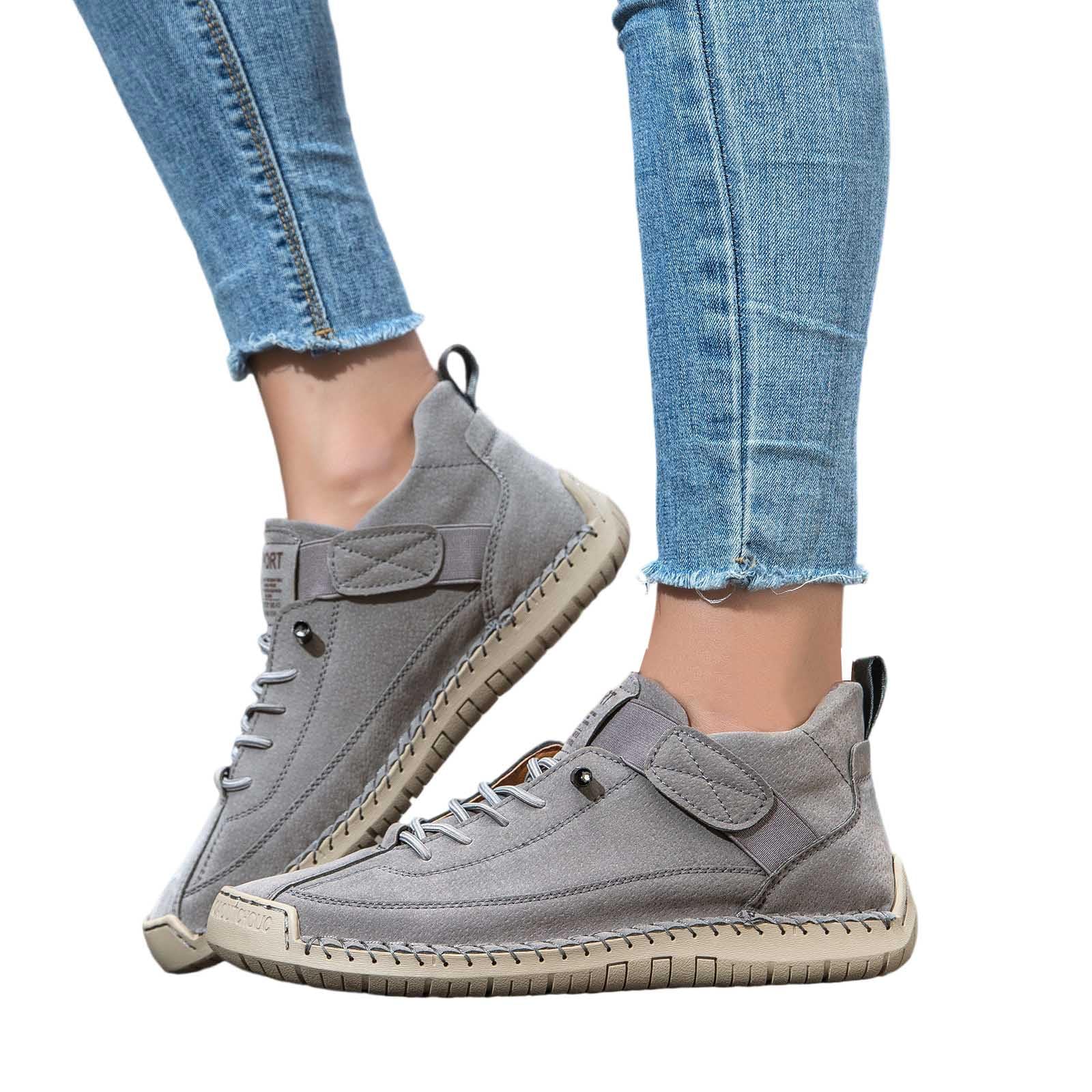 Genérico Zapatillas ortopédicas cómodas, zapatos unisex de cuero hechos a mano, botas suaves y cómodas con soporte - 5