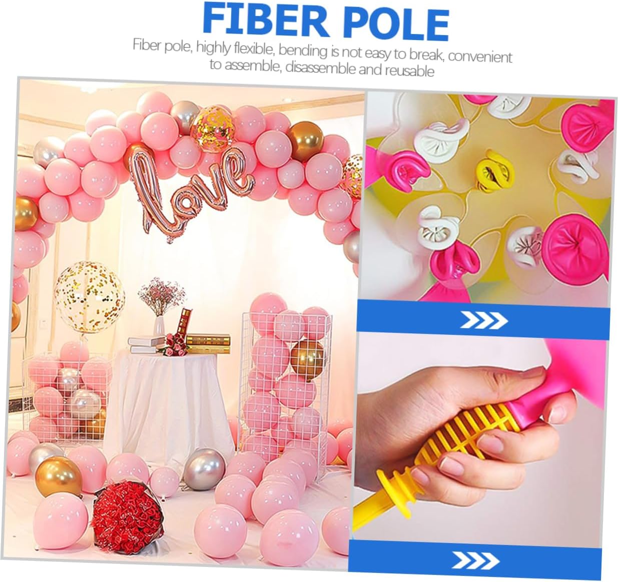 ABOOFAN Balloon Arch Set Adjustable Stand Kit 15 Fiber Pole Water for Decorations