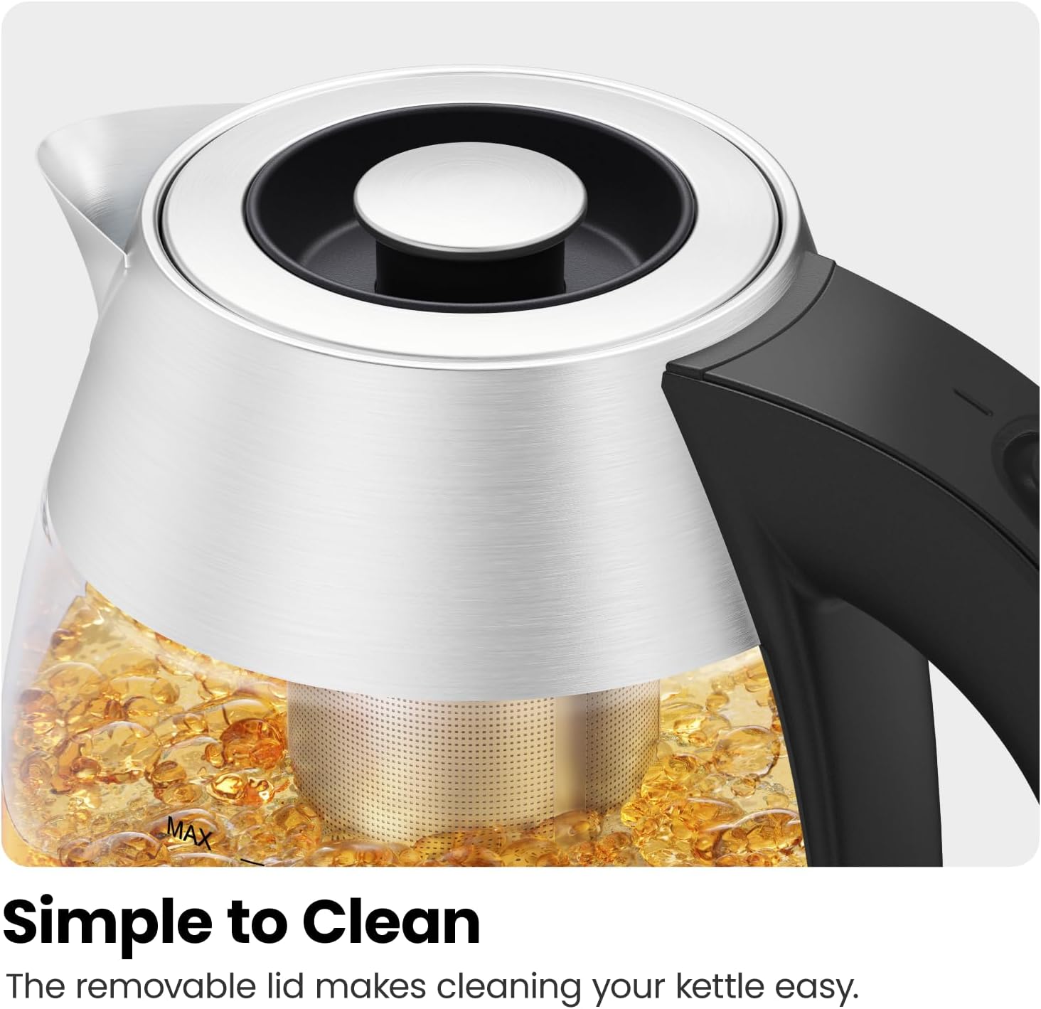 Chefman Electric Kettle with blue LED lights illuminated