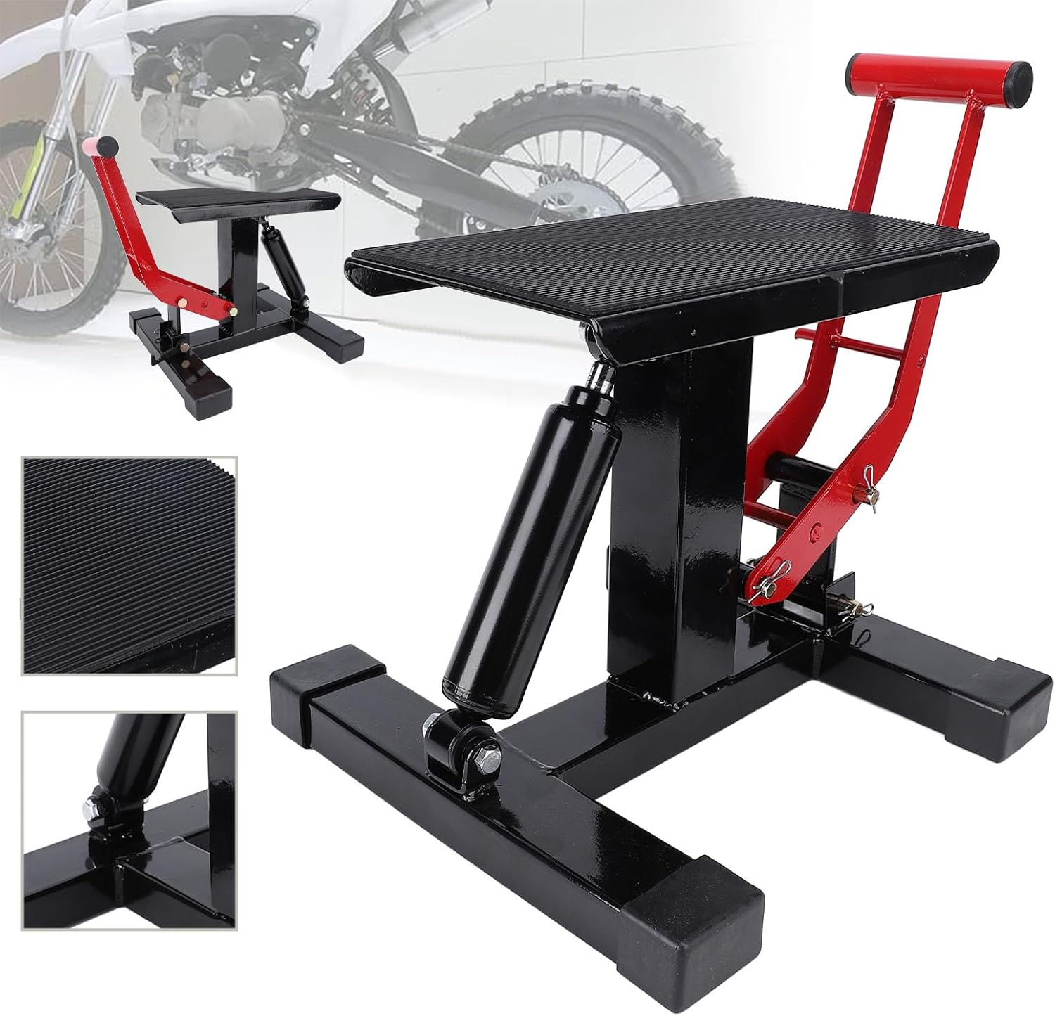 Motorcycle Jack Lift Stand 330Lbs Adjustable Height for Offroad Motorcycle Maintenance Repair