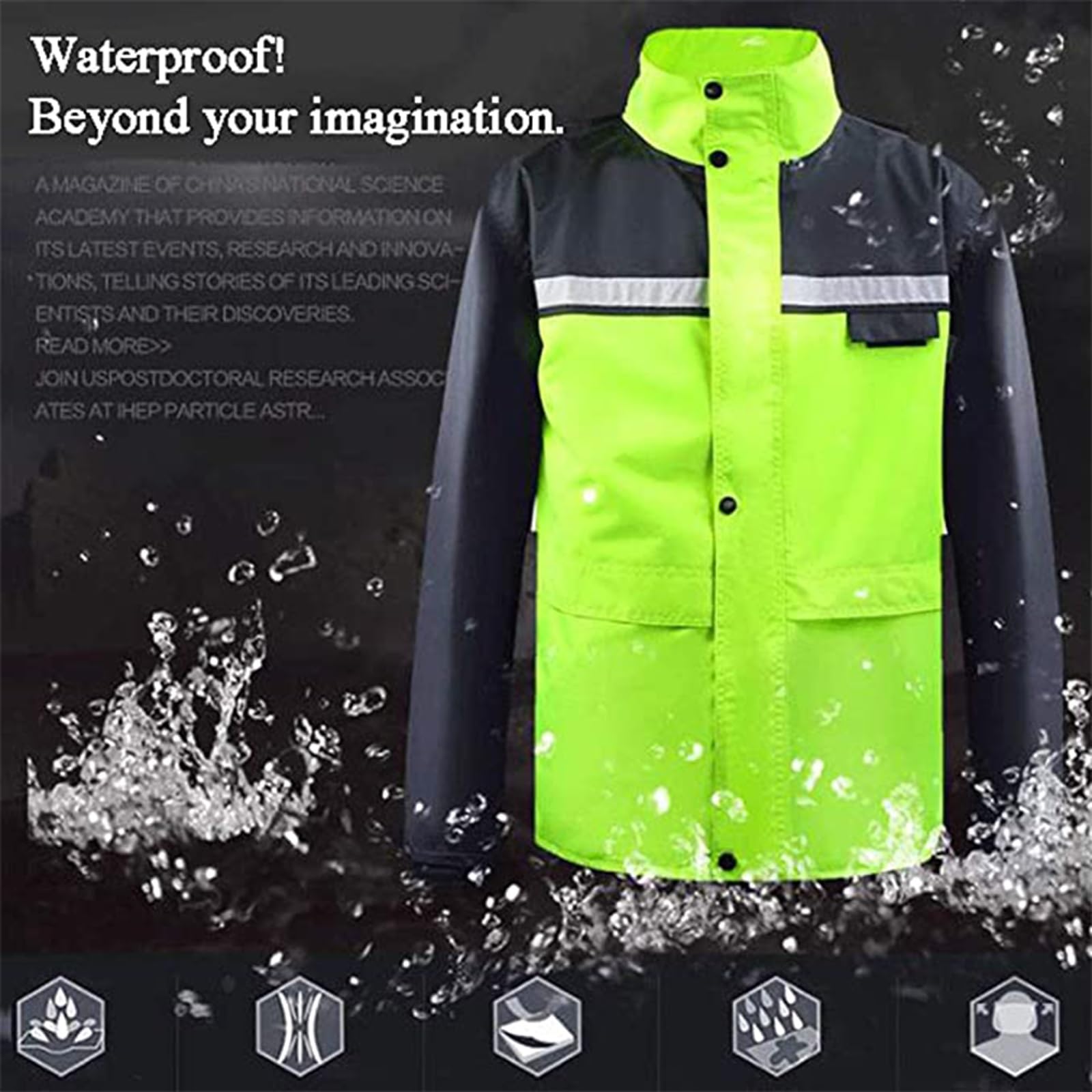 Tuta Moto Impermeabile Antipioggia Antivento Completo Giacca E Pantalone Cappuccio A Scomparsa Uomo Donna Bici, Leggero Impermeabile Antivento Traspirante, Moto, Ciclismo(Orange,XXL)