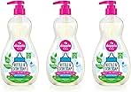 Dapple Baby Bottle Soap, Hypoallergenic Dish Soap for Baby Bottles, Powered by Plants, 1 Pump Included, Packaging May Vary, Fragrance Free, 16.9 Fl Oz (Pack of 3)