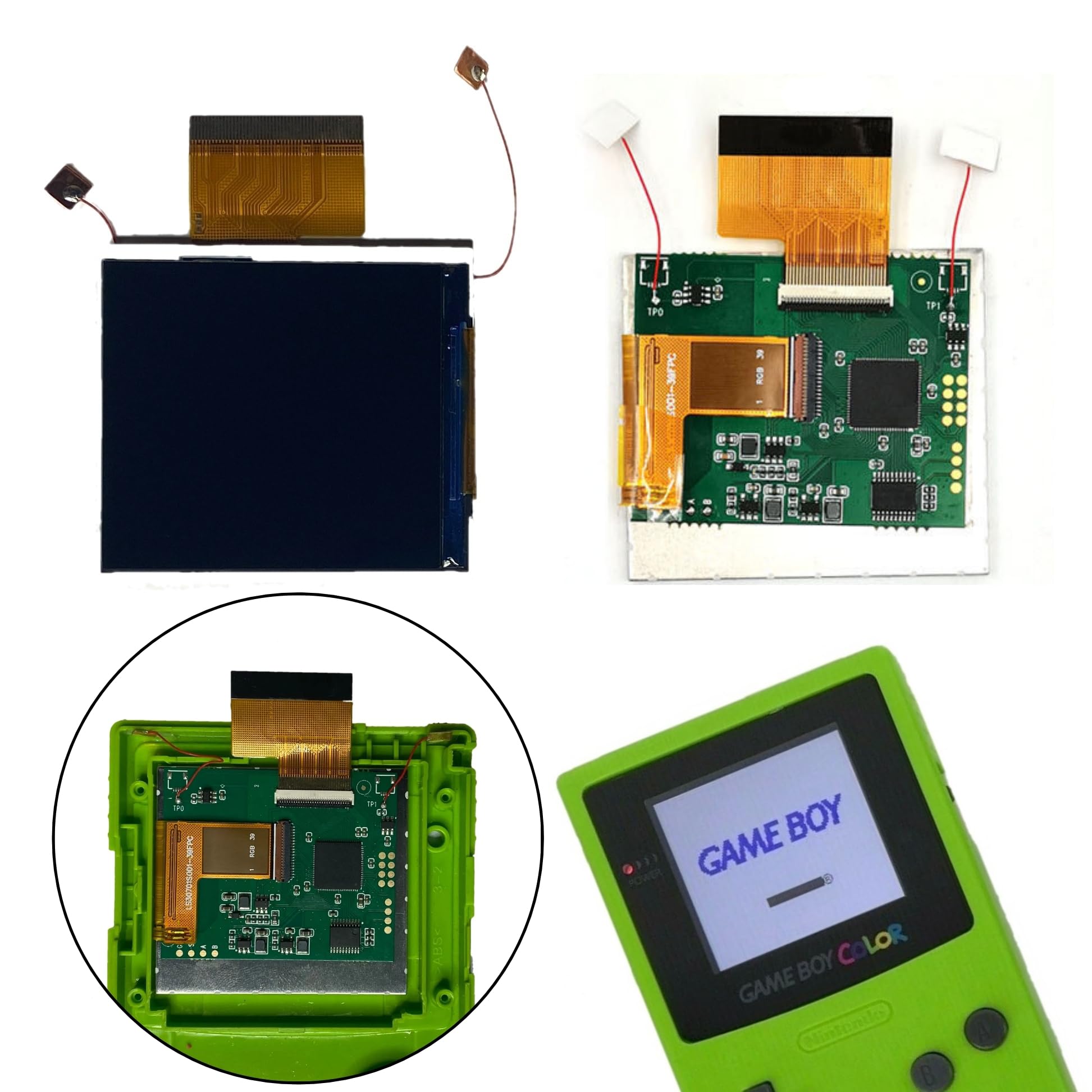 Game Boy Color 2,45 pollici IPS retroilluminazione schermo LCD Kit di sostituzione [Drop-in, no saldatura] per Gameboy Color GBC (solo kit LCD)