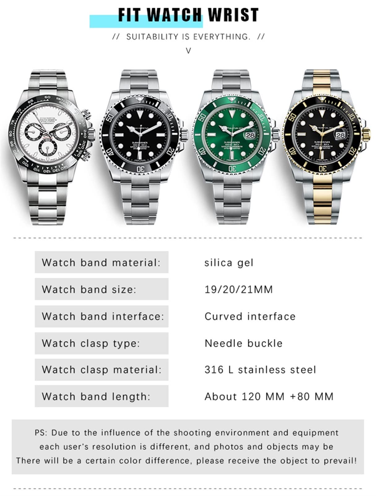 Do Rolex Submariner Hulk GMT Milgauss Yacht Master Deepsea gumowy pasek do zegarka 19 mm 20 mm 21 mm 22 mm silikonowy pasek