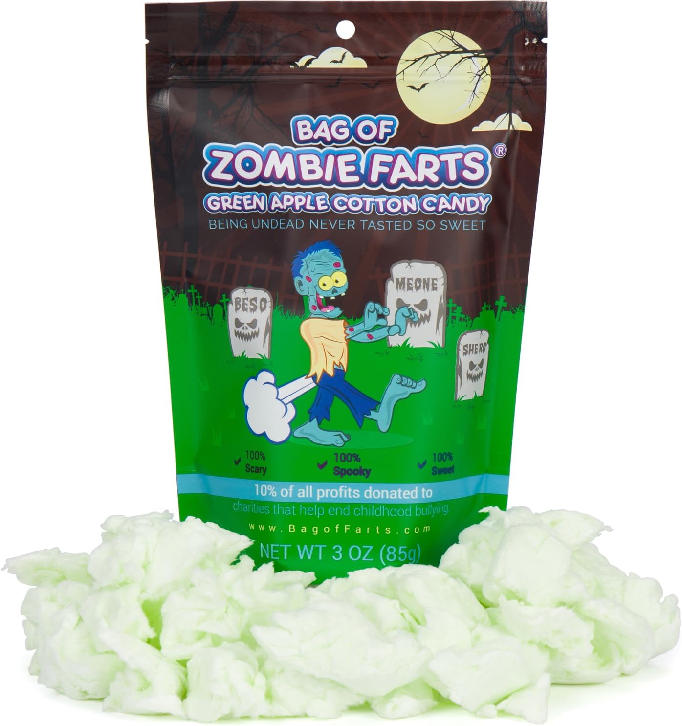 Bag Of Zombie Farts Green Apple Cotton Candy, 1 pack / 3 ounces