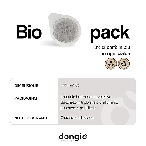 Miniatura 4 de Dongiò Caffè Espresso Napoli - 50 cápsulas de espresso fáciles de servir (ESE 1.732 in) - Café tostado oscuro (intensidad 910) - Tostado y mezclado